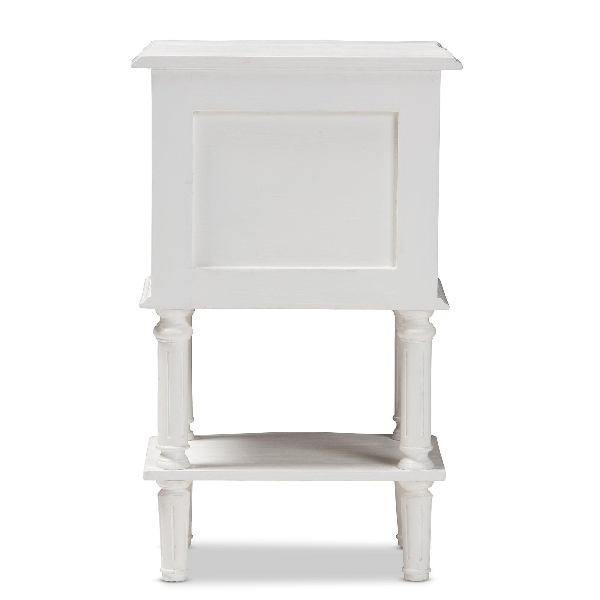 Audrey Country Cottage Farmhouse Finished 2-Drawer Nightstand