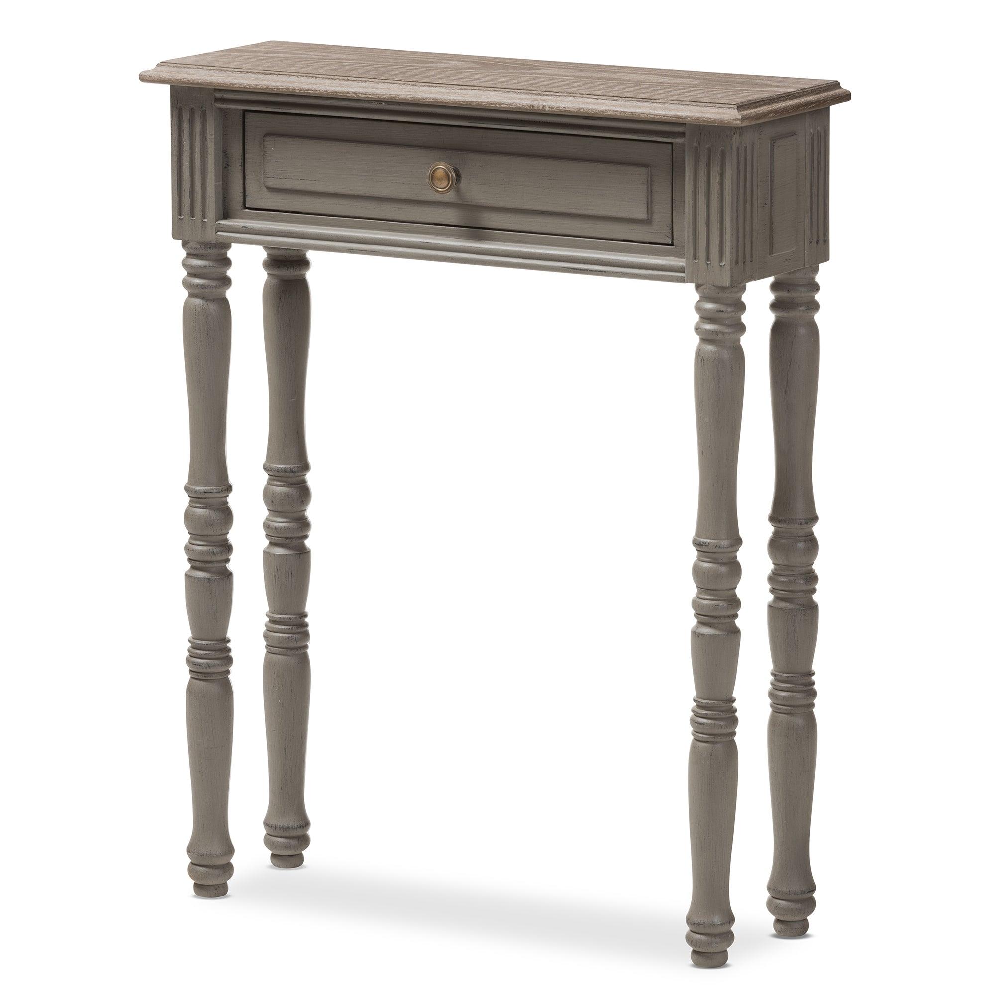 Noemie Country Cottage Farmhouse Finished 1-Drawer Console Table