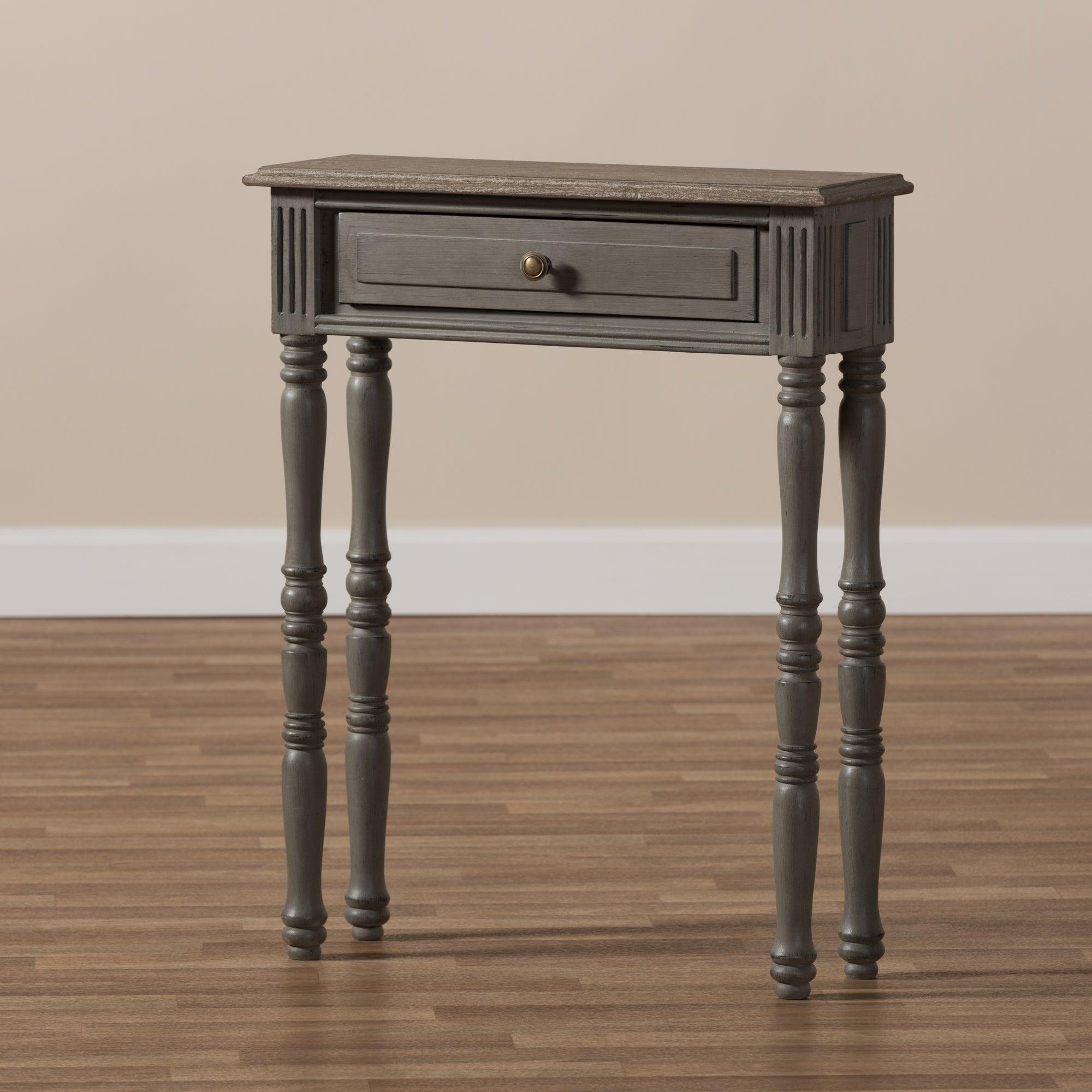 Noemie Country Cottage Farmhouse Finished 1-Drawer Console Table