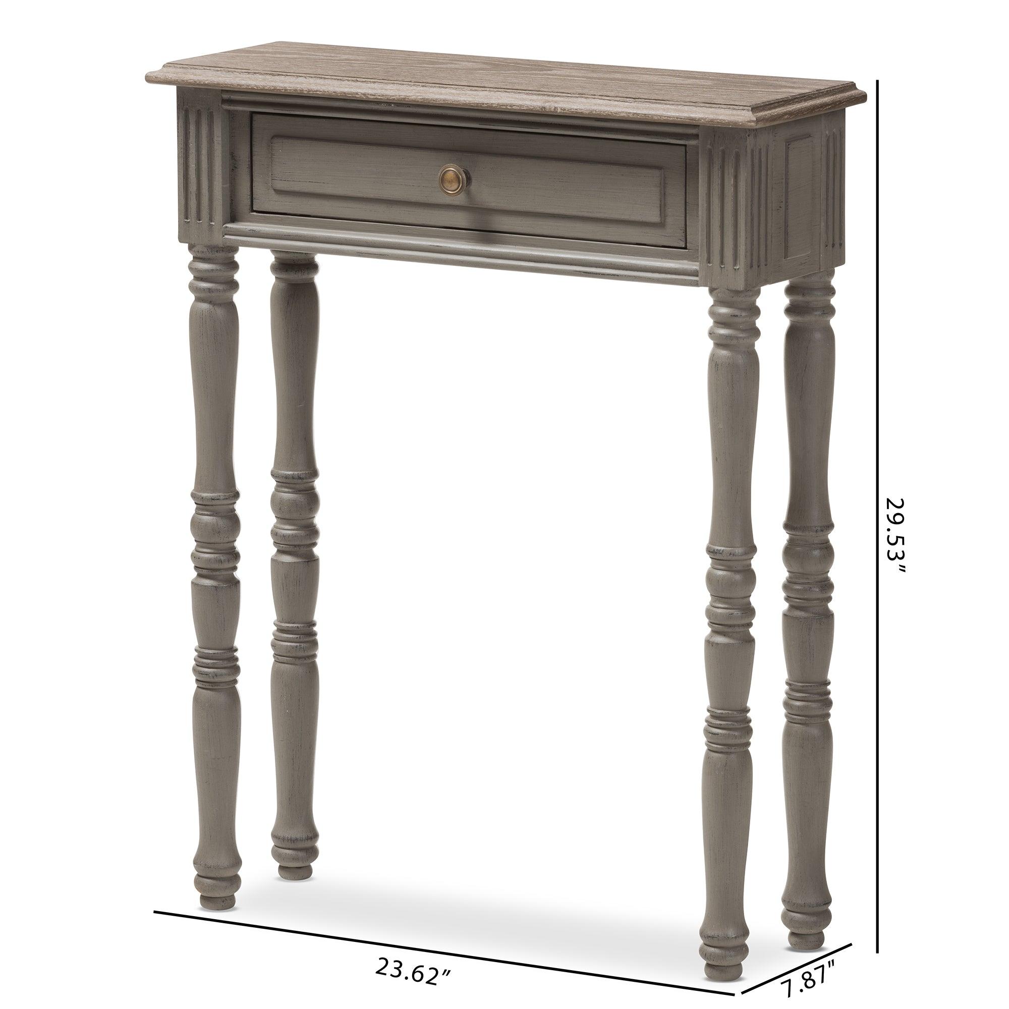 Noemie Country Cottage Farmhouse Finished 1-Drawer Console Table