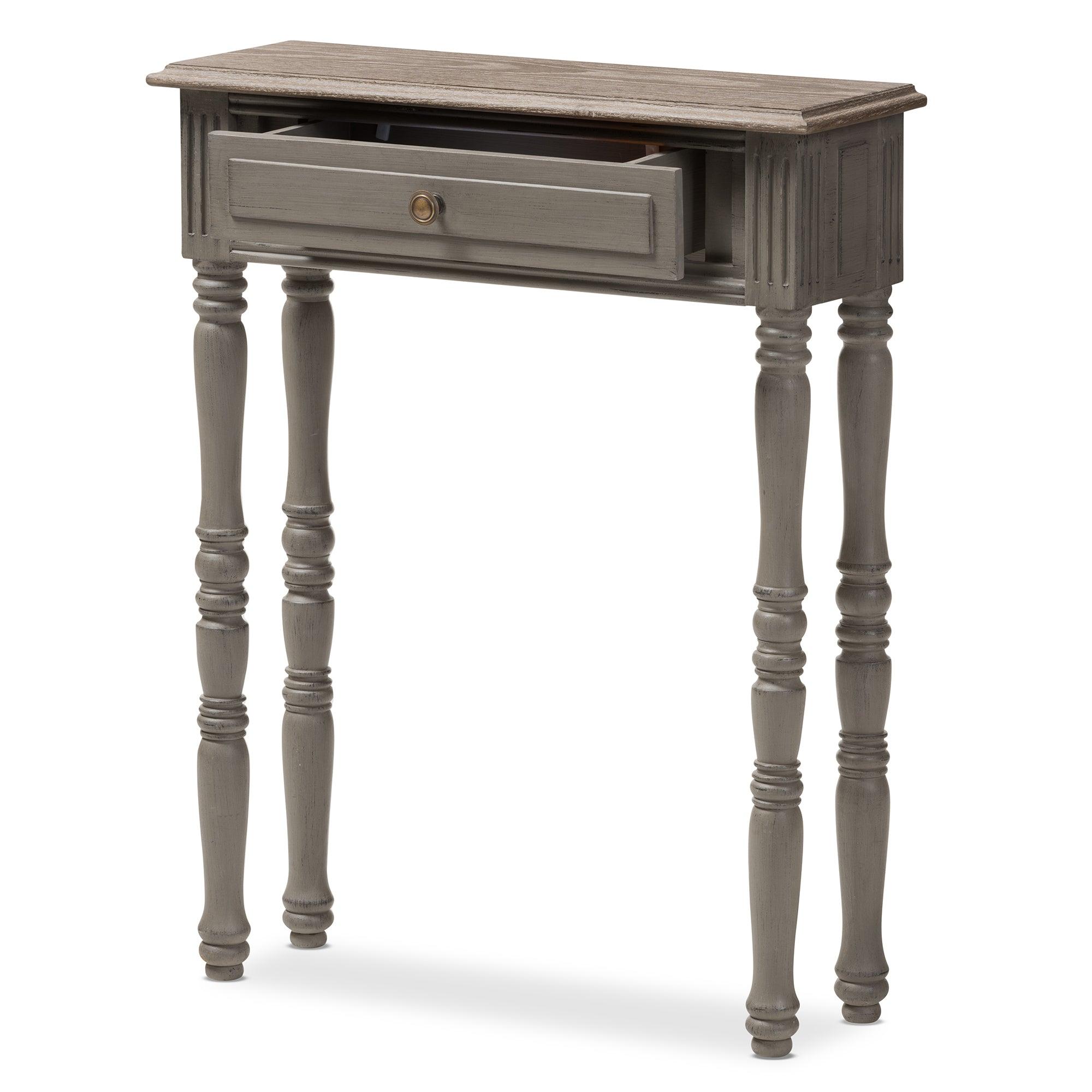 Noemie Country Cottage Farmhouse Finished 1-Drawer Console Table