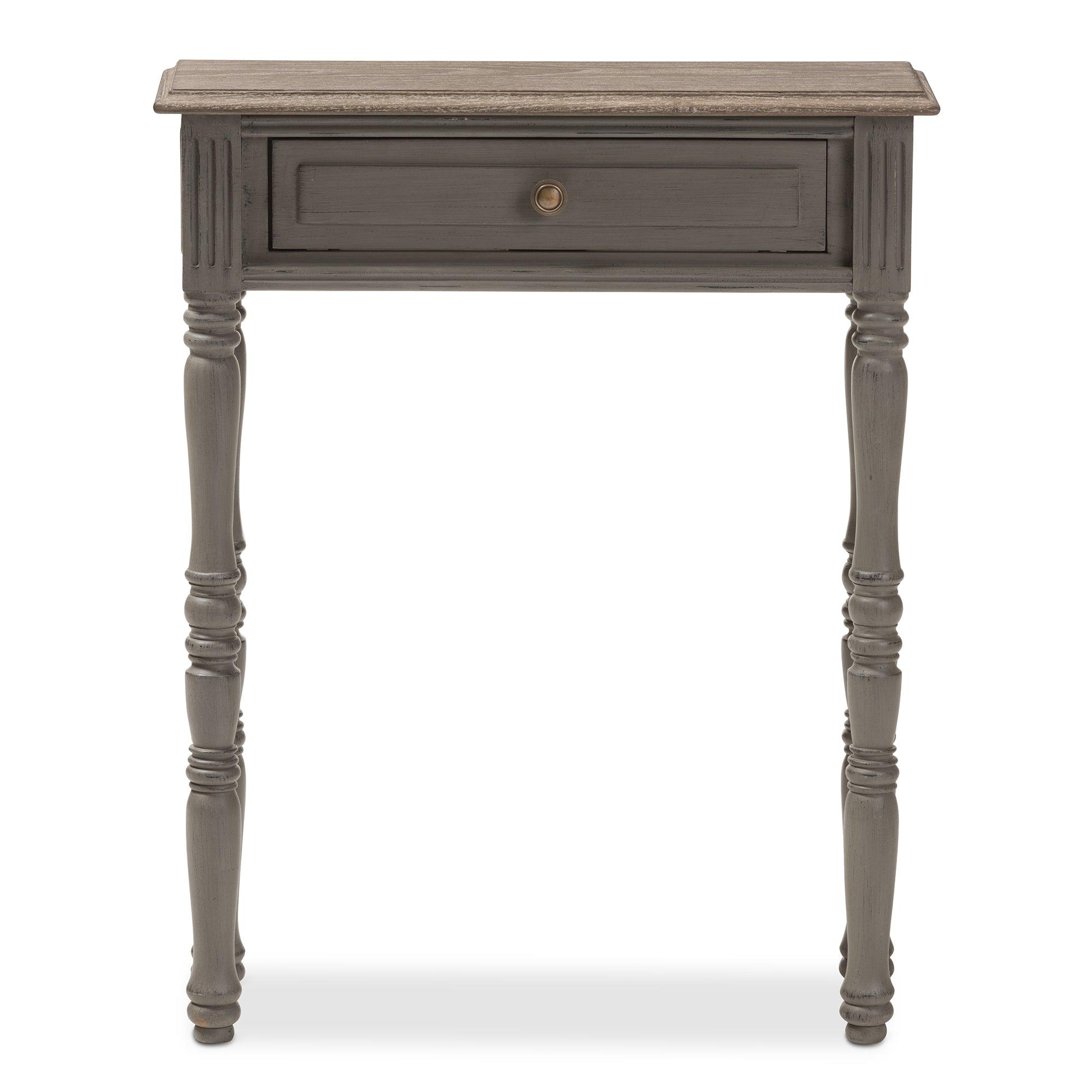 Noemie Country Cottage Farmhouse Finished 1-Drawer Console Table