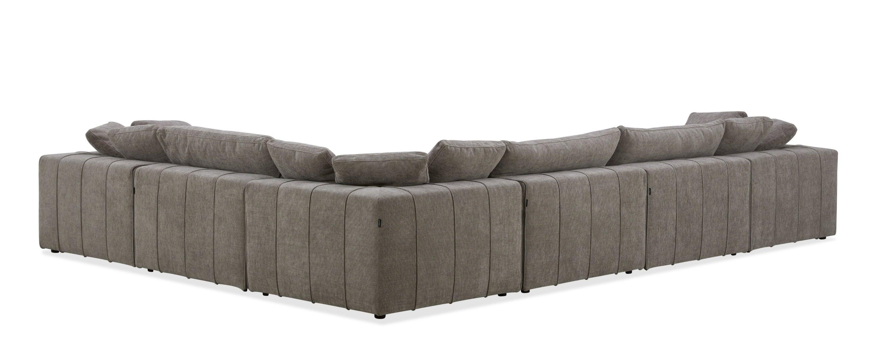 Divani Casa Vicki Modern Fabric Modular Sectional Sofa Ottoman