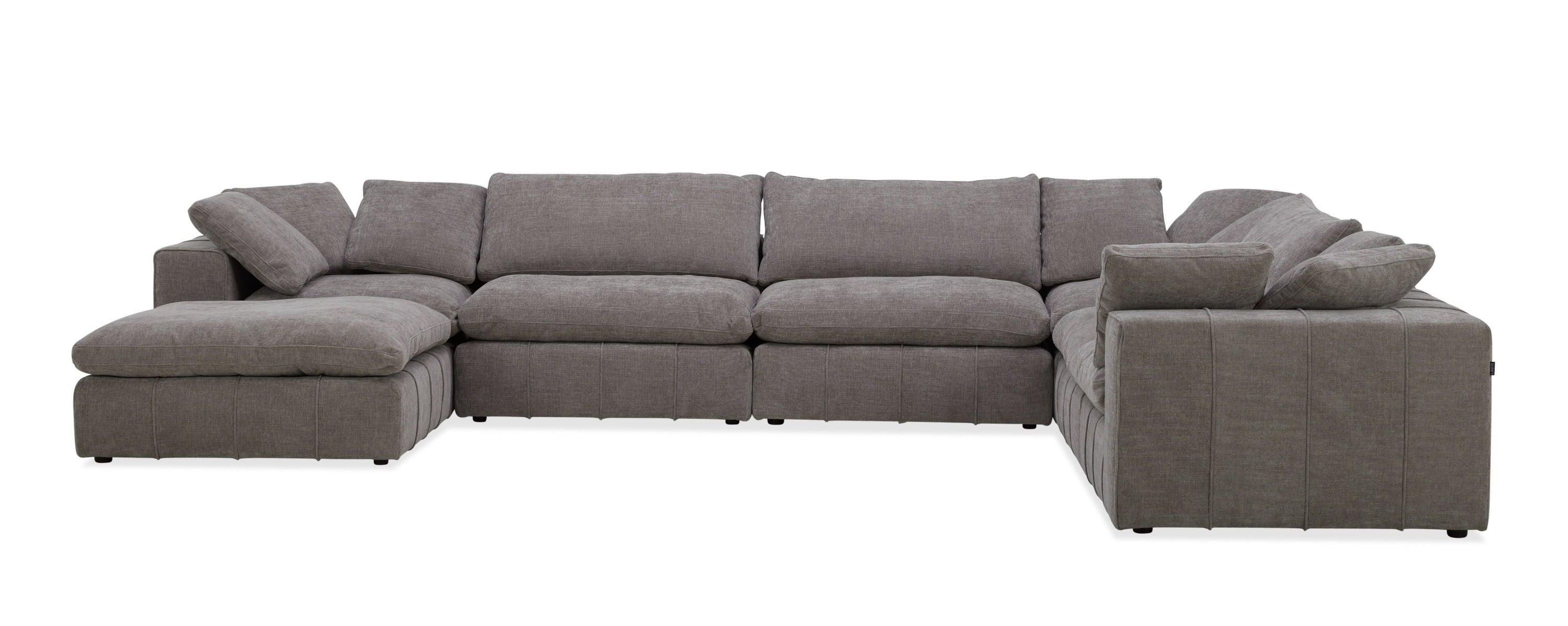 Divani Casa Vicki Modern Fabric Modular Sectional Sofa Ottoman