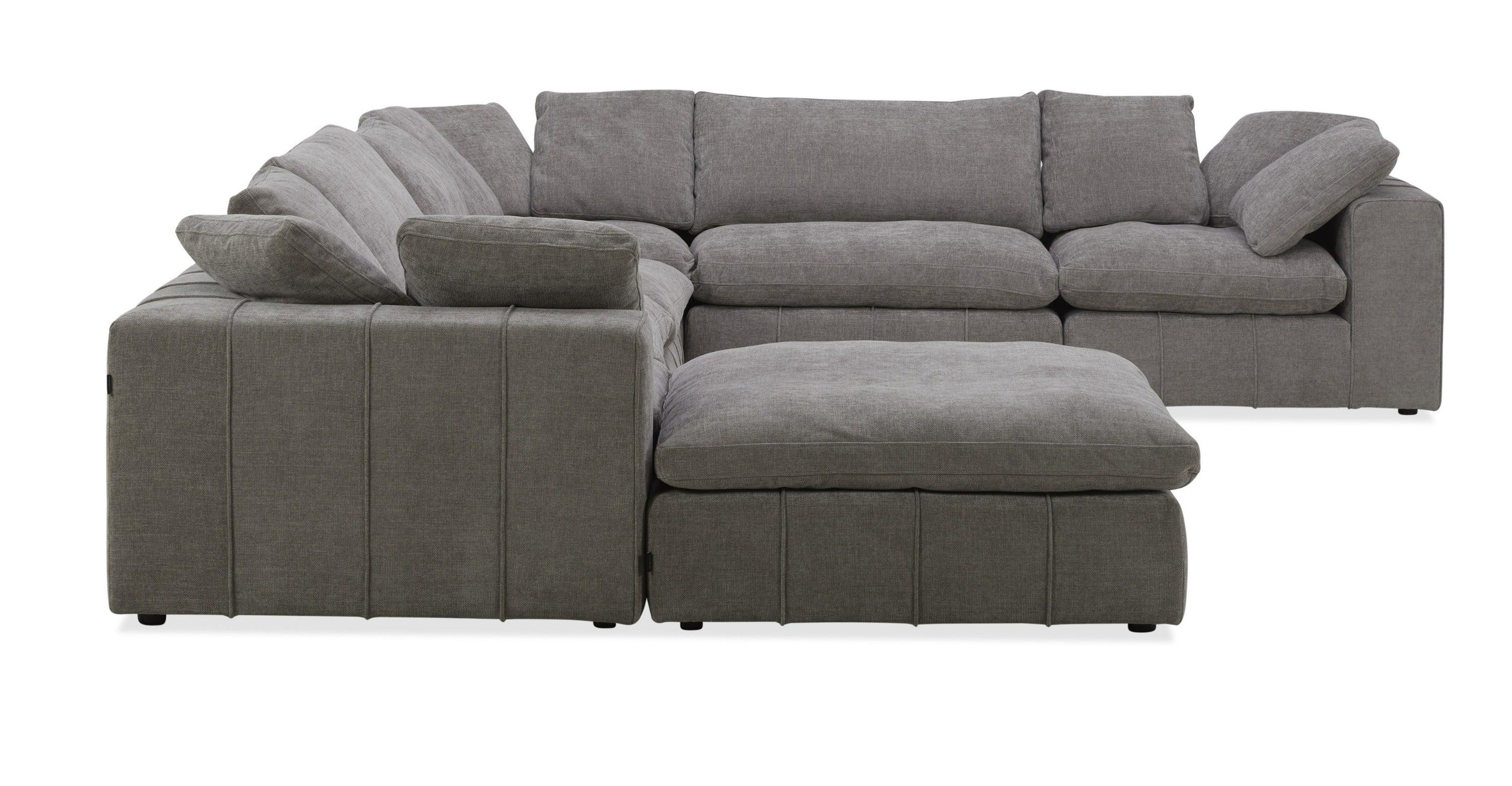 Divani Casa Vicki Modern Fabric Modular Sectional Sofa Ottoman