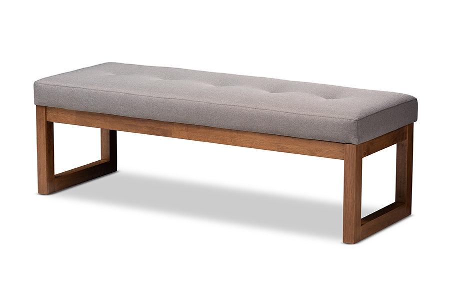 Caramay Modern and Contemporary Fabric Upholstered Finished Wood Bench