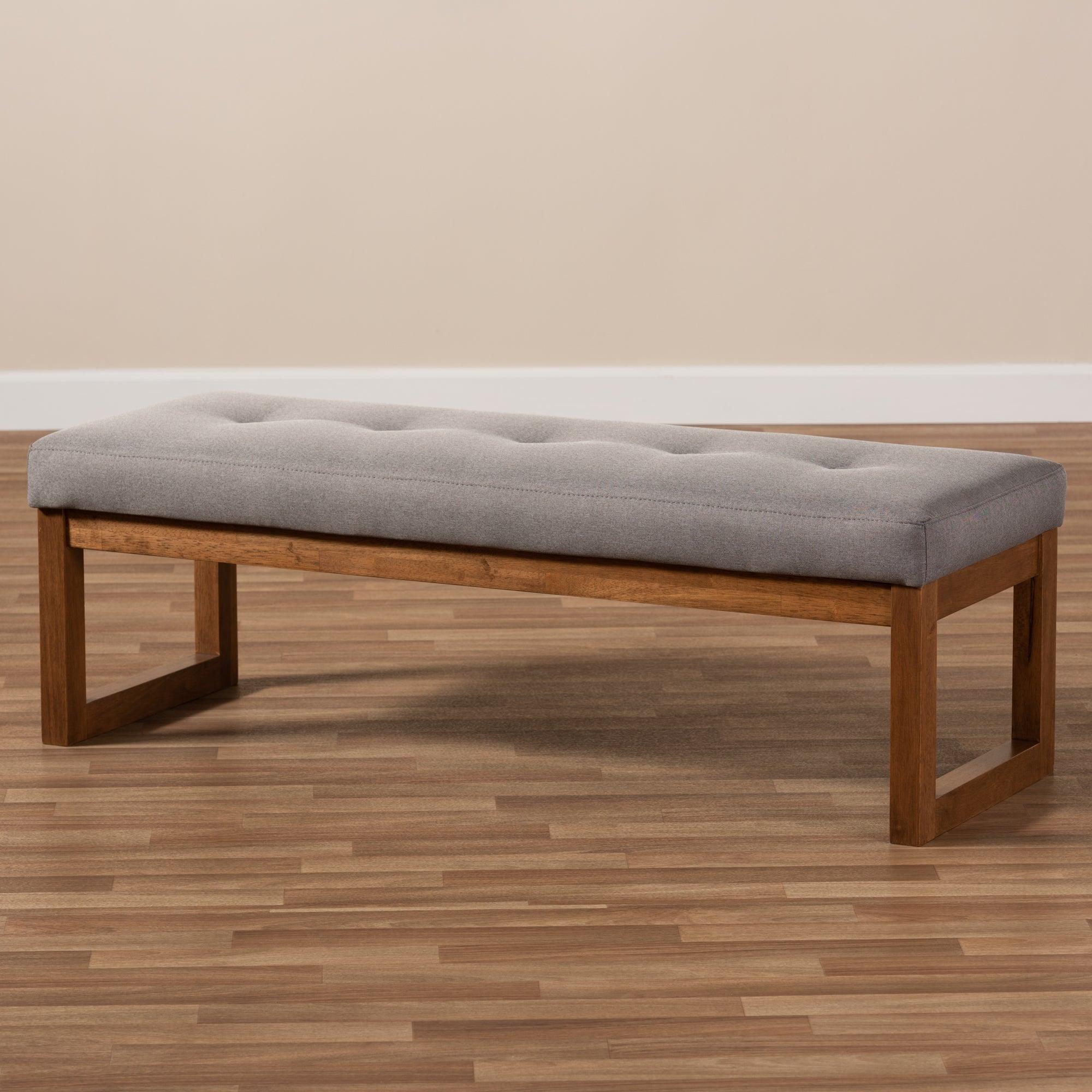 Caramay Modern and Contemporary Fabric Upholstered Finished Wood Bench