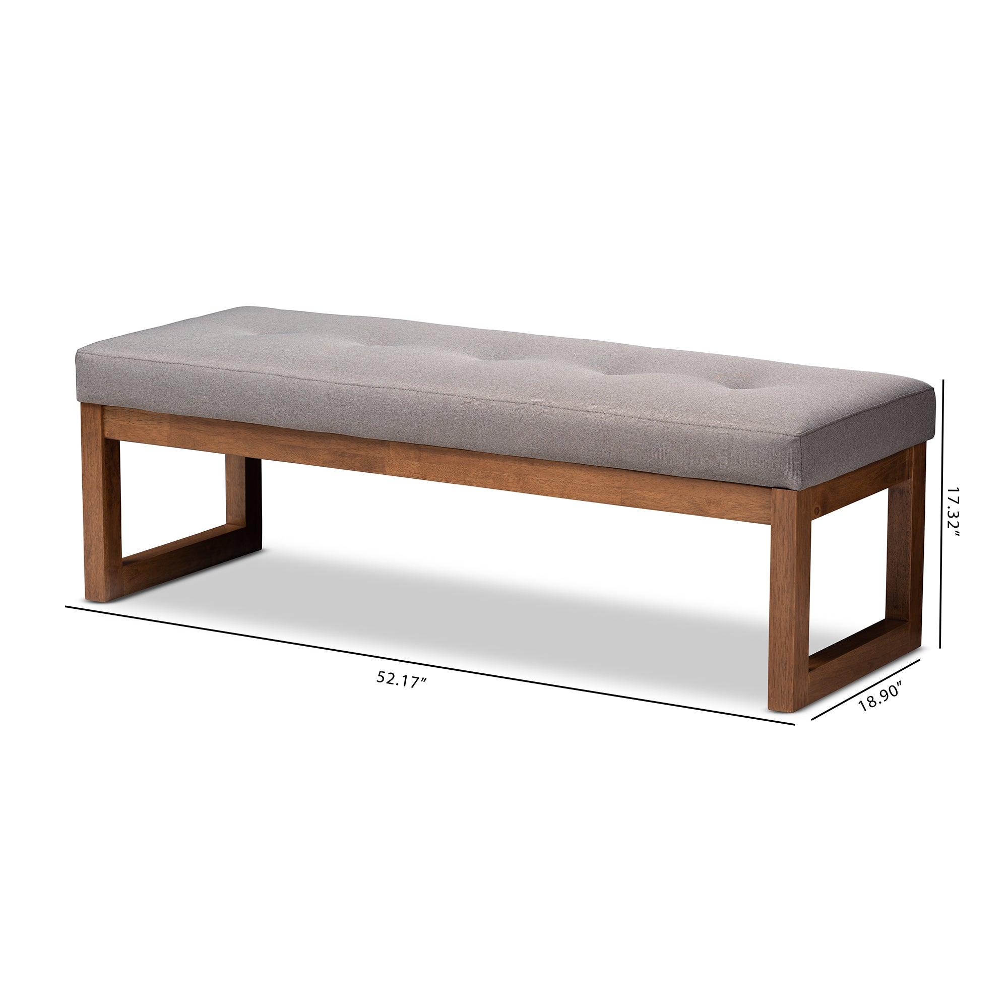 Caramay Modern and Contemporary Fabric Upholstered Finished Wood Bench