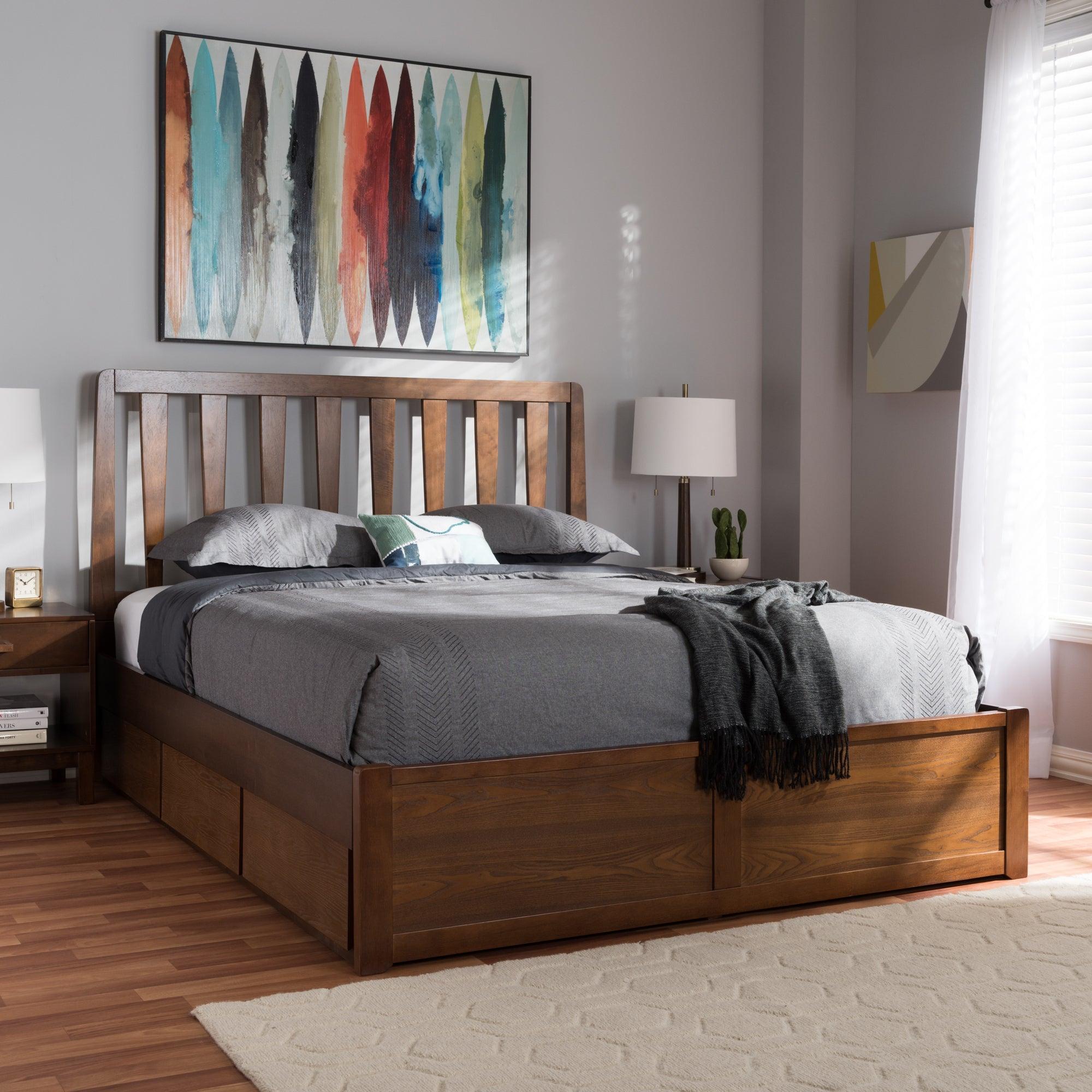 Raurey Modern and Contemporary Finished Storage Platform Bed