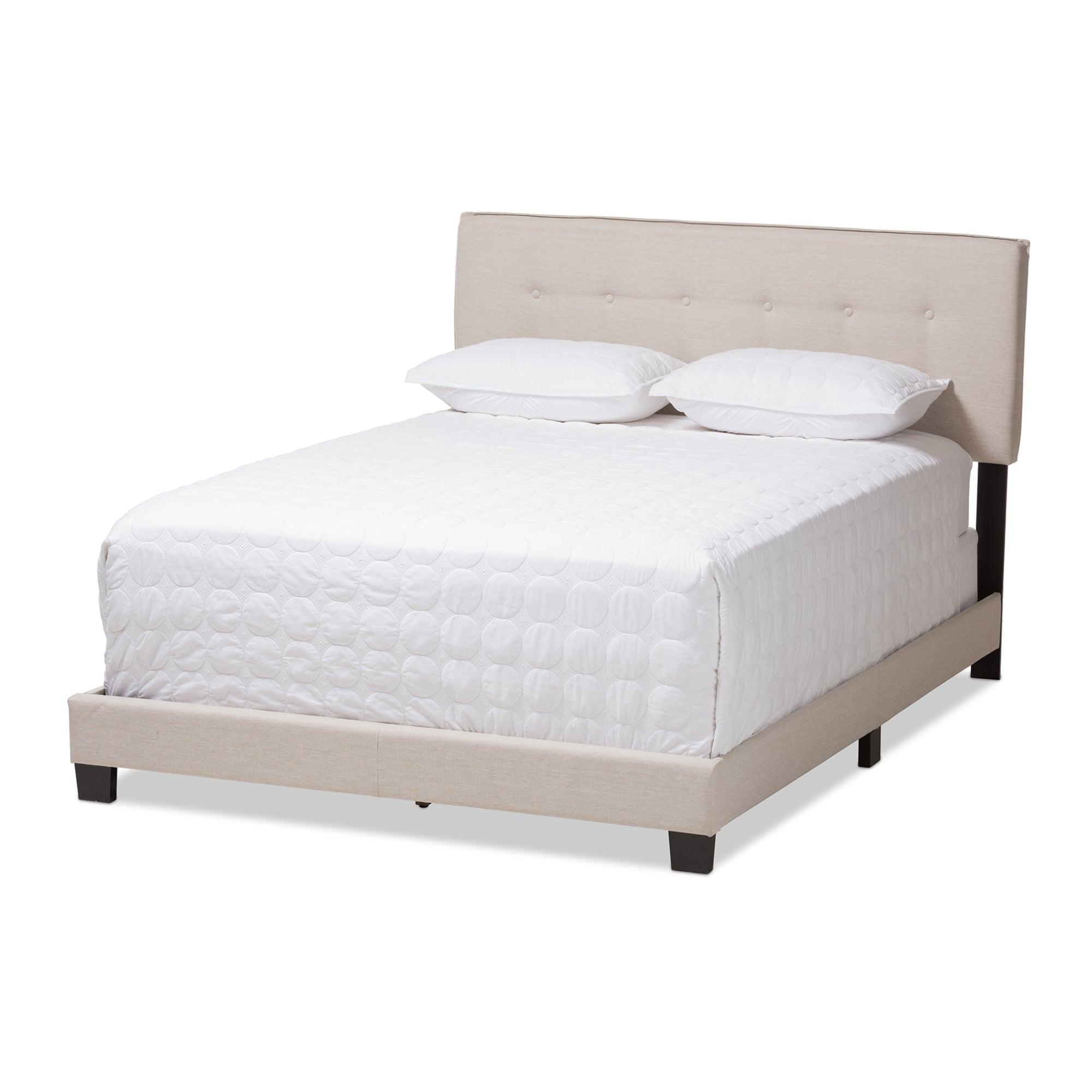 Audrey Modern and Contemporary Light Fabric Upholstered Bed