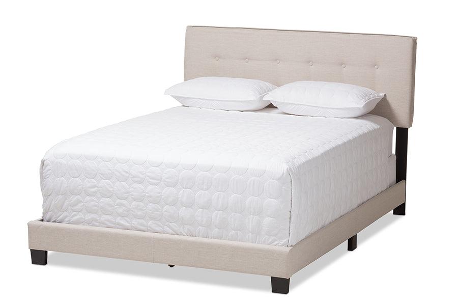 Audrey Modern and Contemporary Light Fabric Upholstered Bed