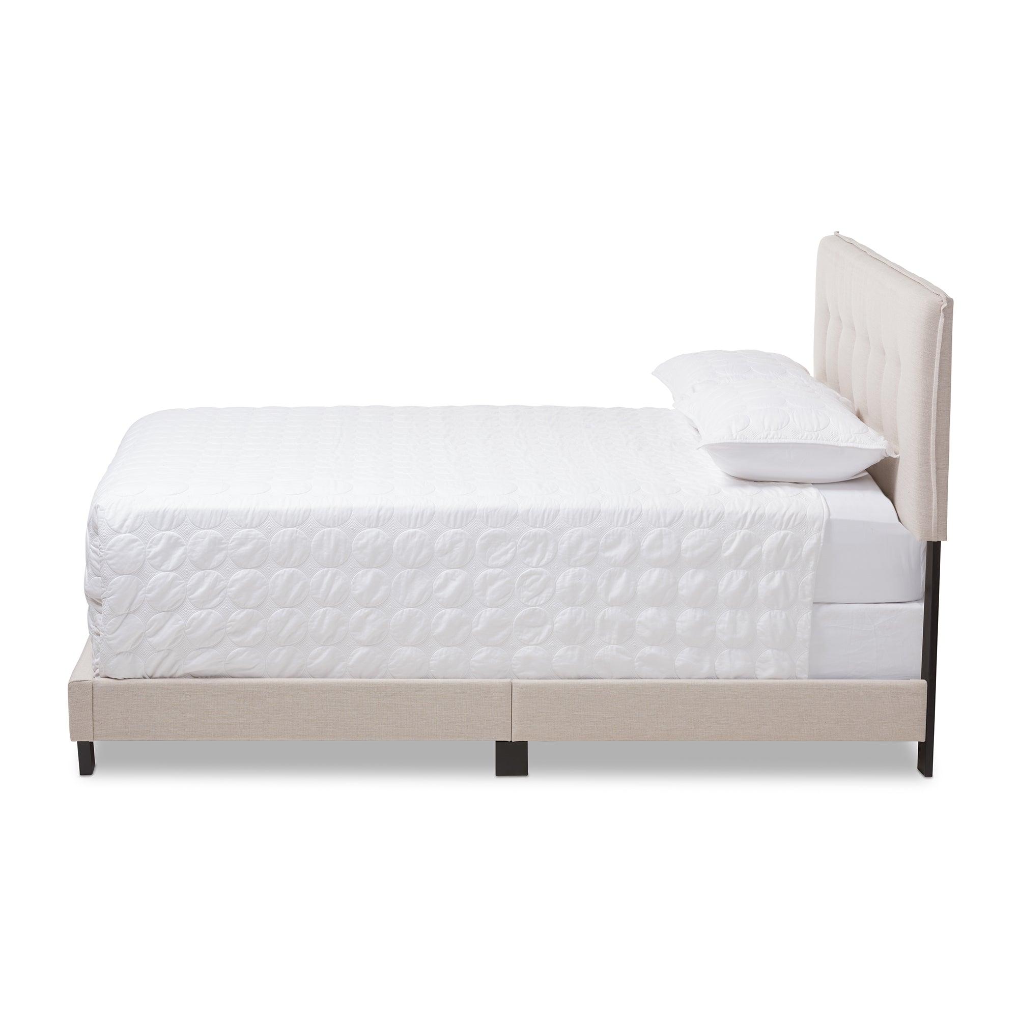 Audrey Modern and Contemporary Light Fabric Upholstered Bed