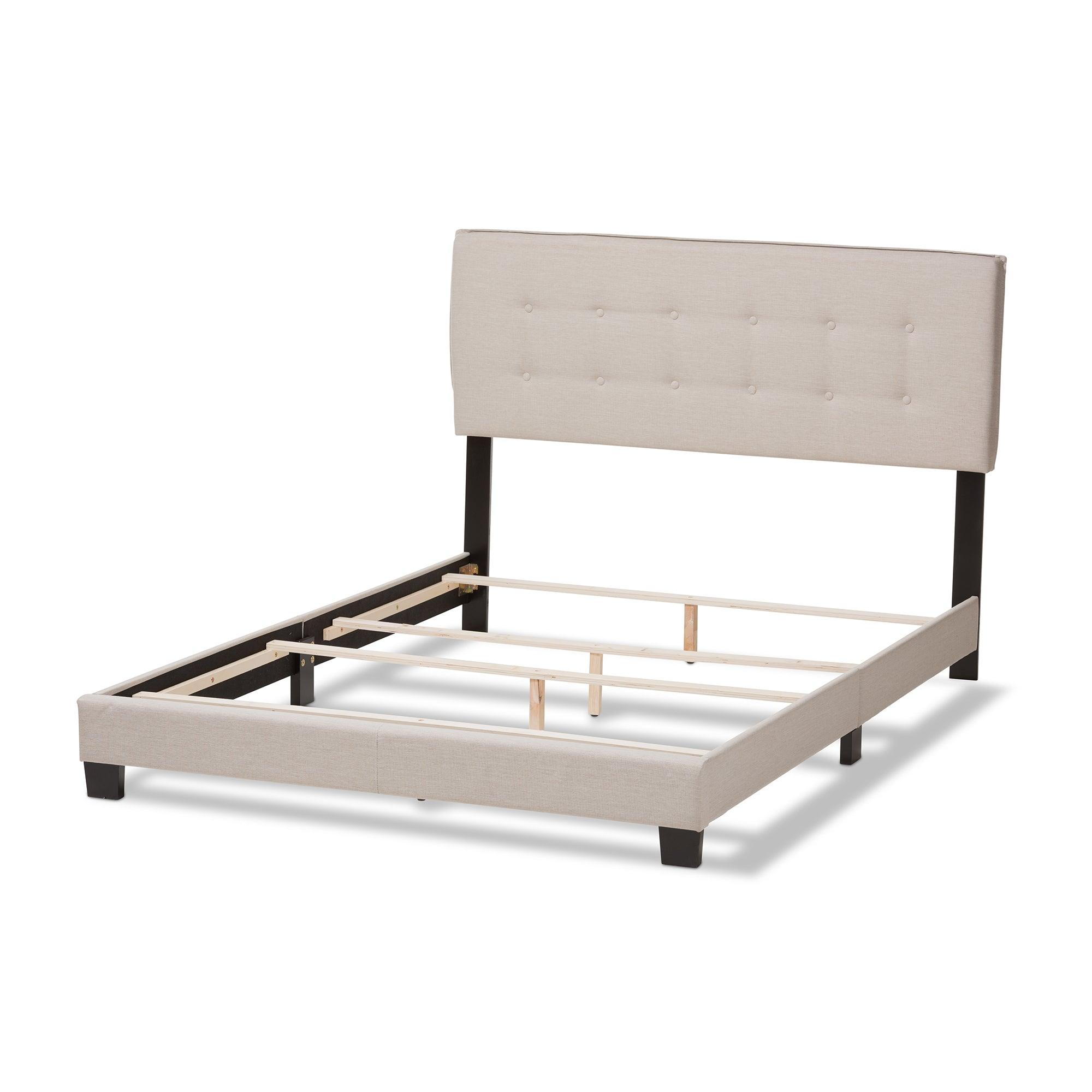 Audrey Modern and Contemporary Light Fabric Upholstered Bed