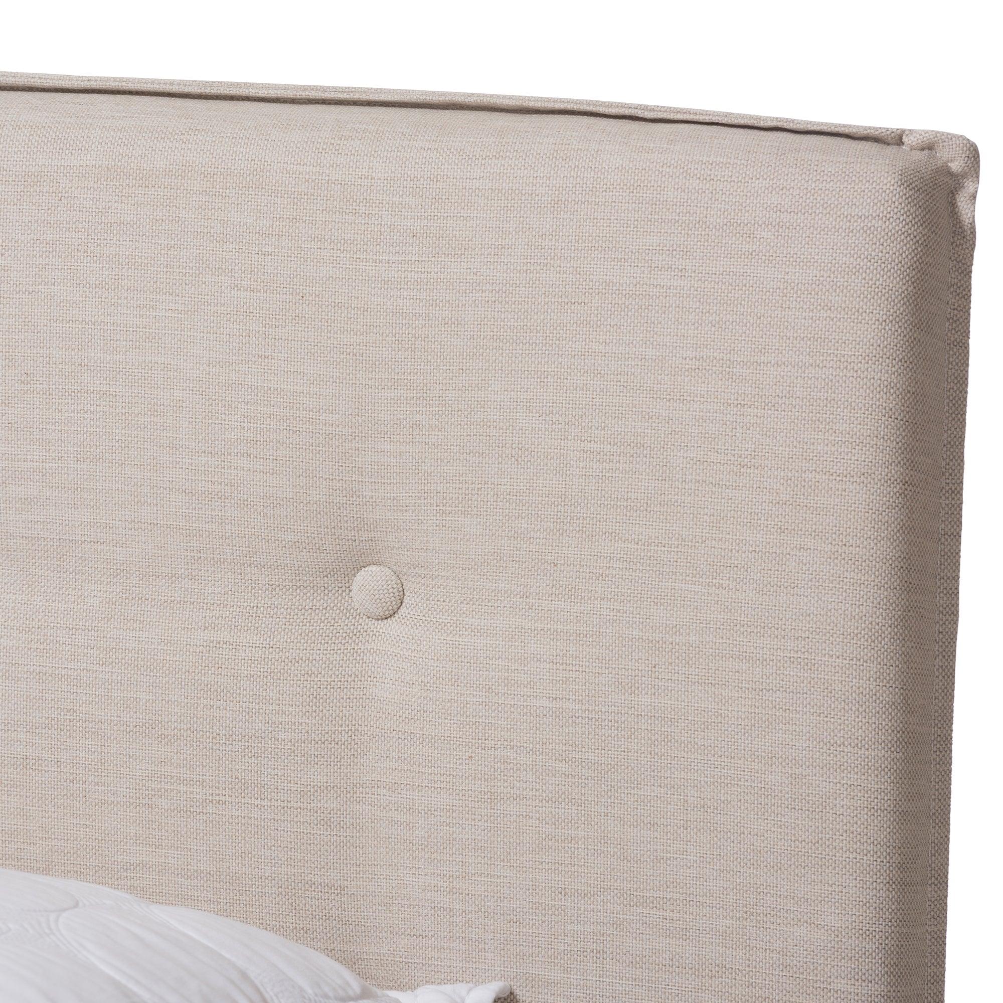 Audrey Modern and Contemporary Light Fabric Upholstered Bed