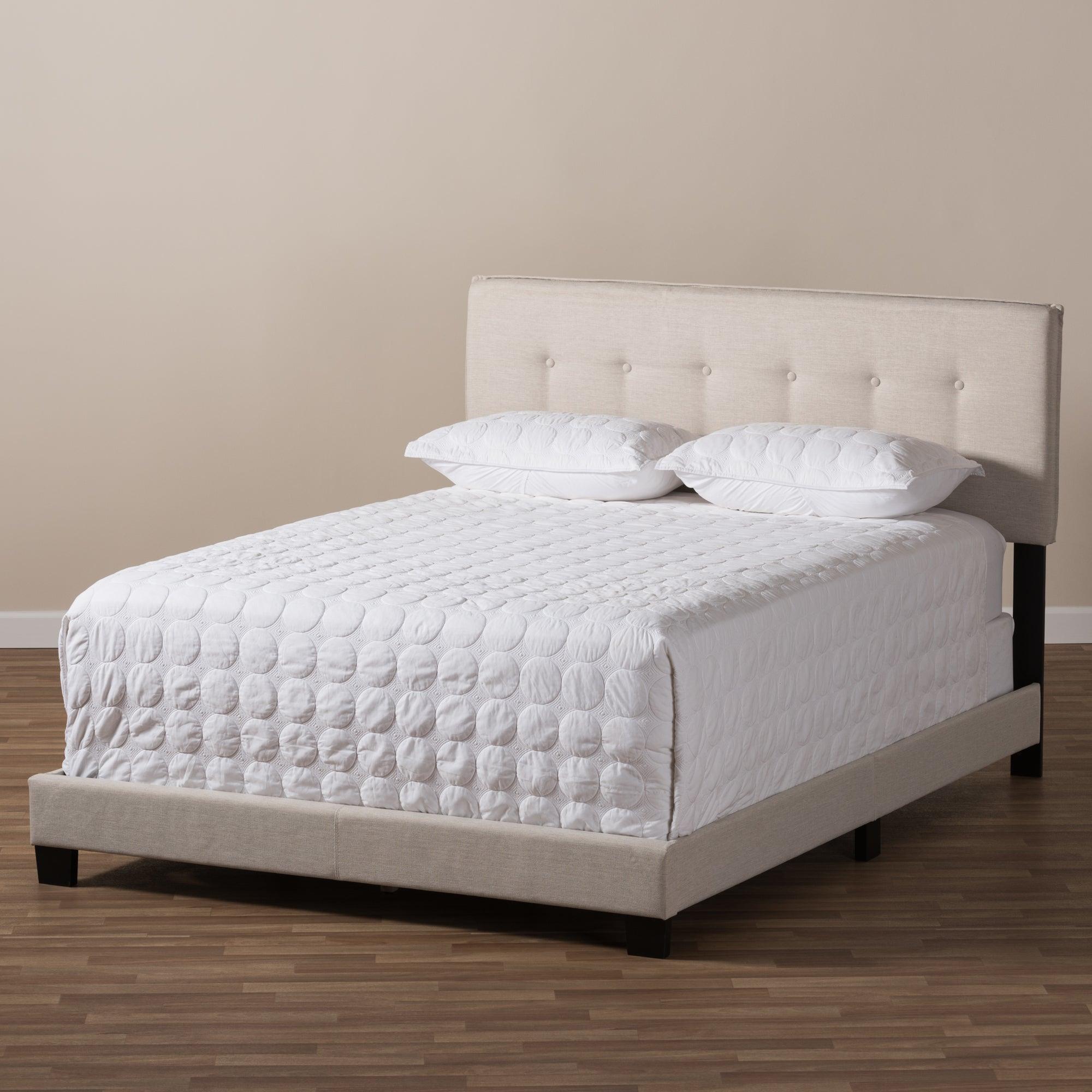 Audrey Modern and Contemporary Light Fabric Upholstered Bed