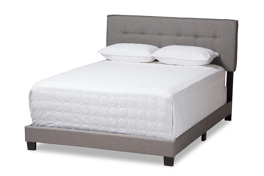 Audrey Modern and Contemporary Light Fabric Upholstered Bed