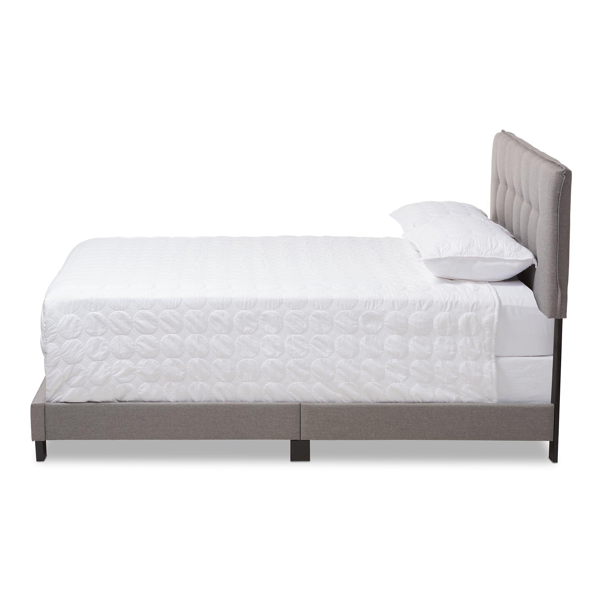 Audrey Modern and Contemporary Light Fabric Upholstered Bed