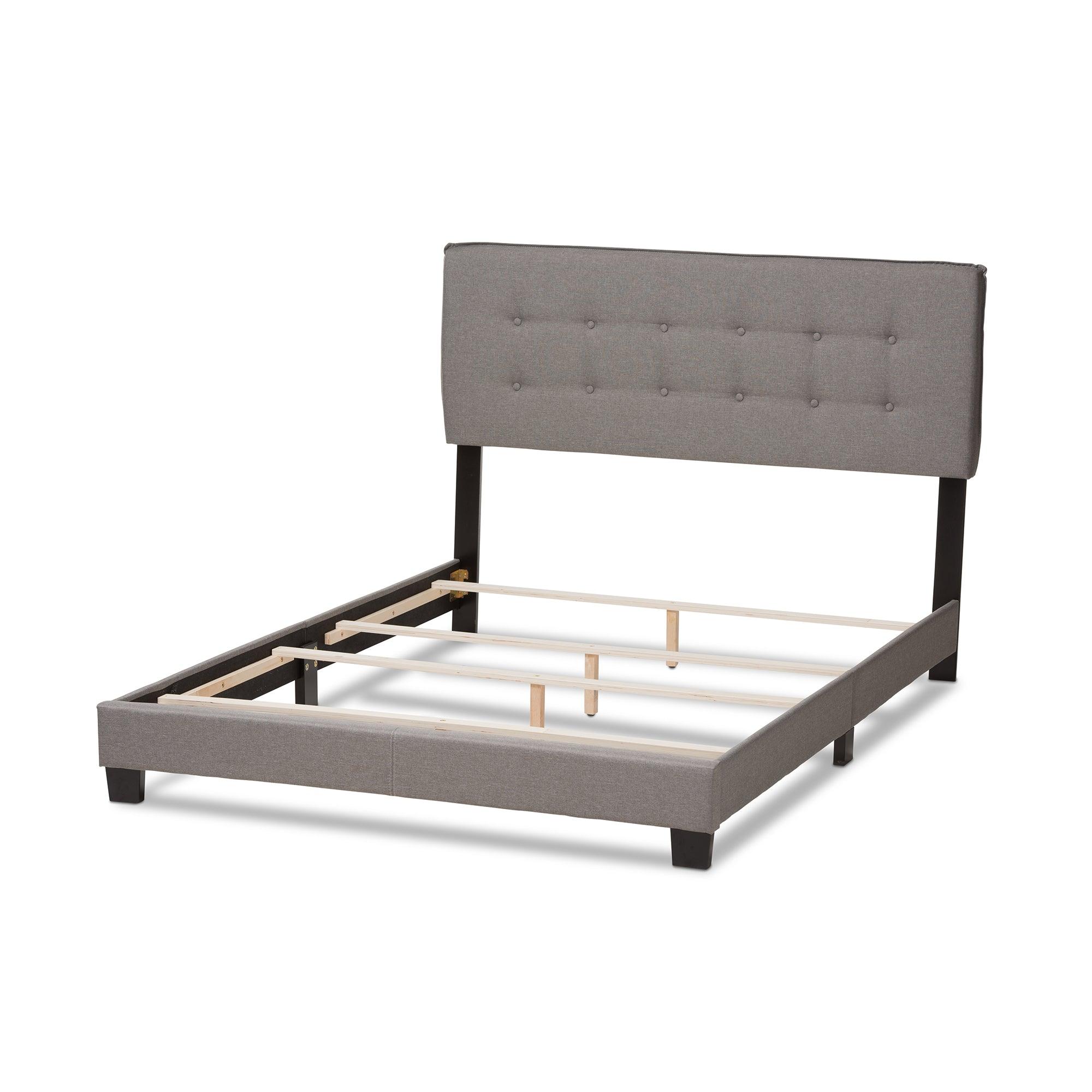 Audrey Modern and Contemporary Light Fabric Upholstered Bed