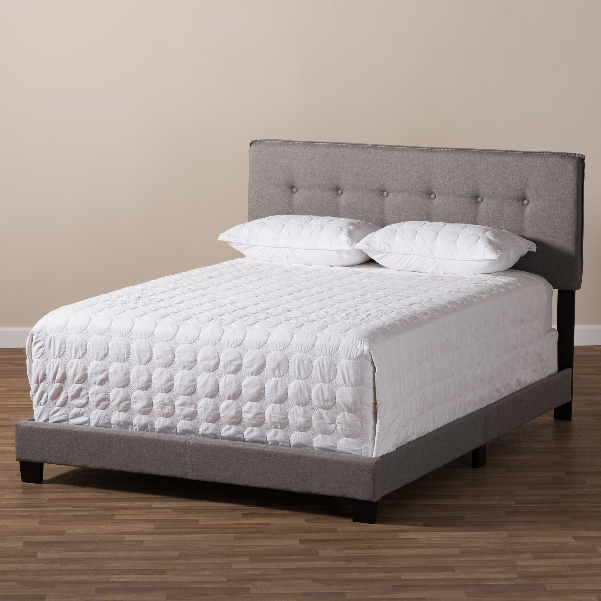 Audrey Modern and Contemporary Light Fabric Upholstered Bed