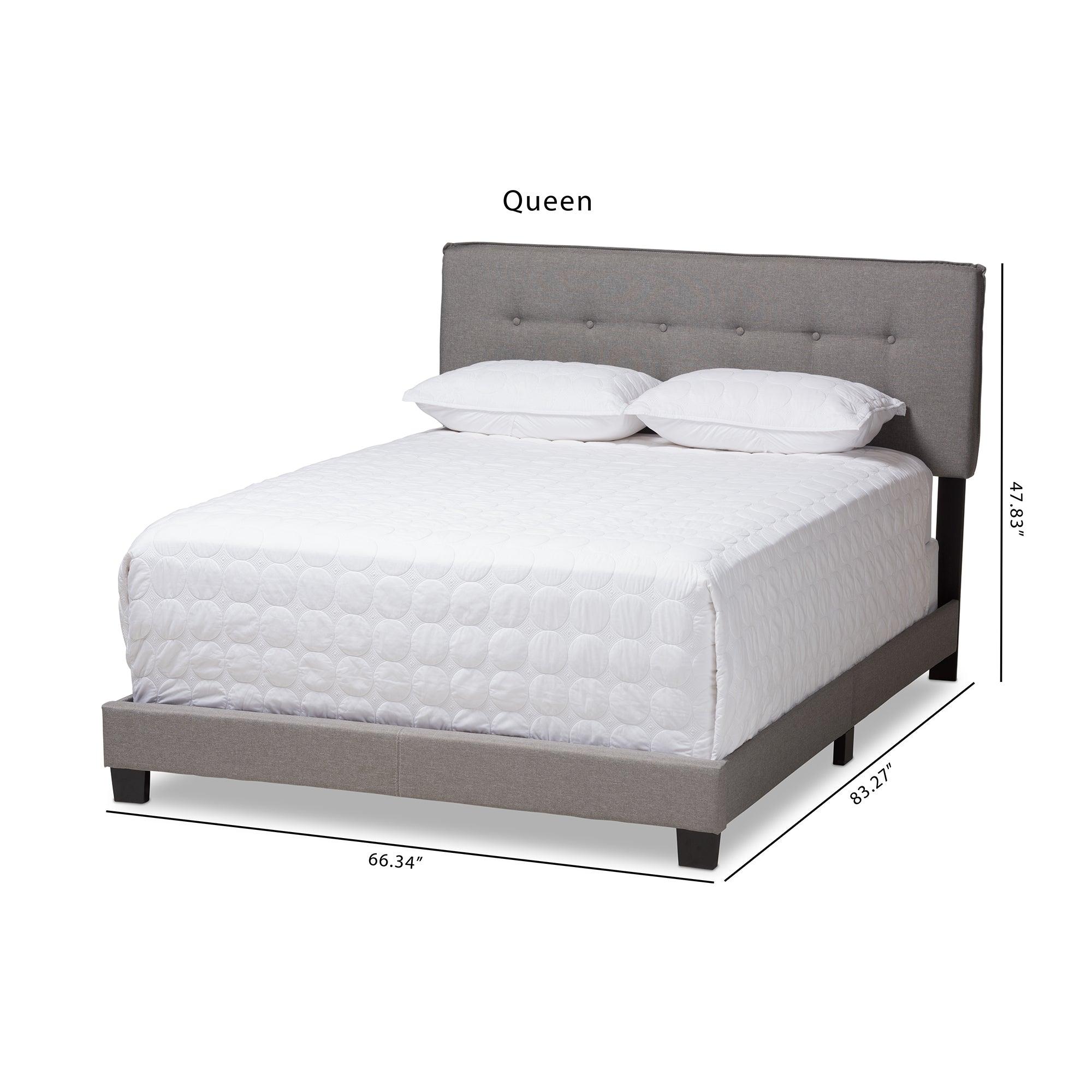 Audrey Modern and Contemporary Light Fabric Upholstered Bed