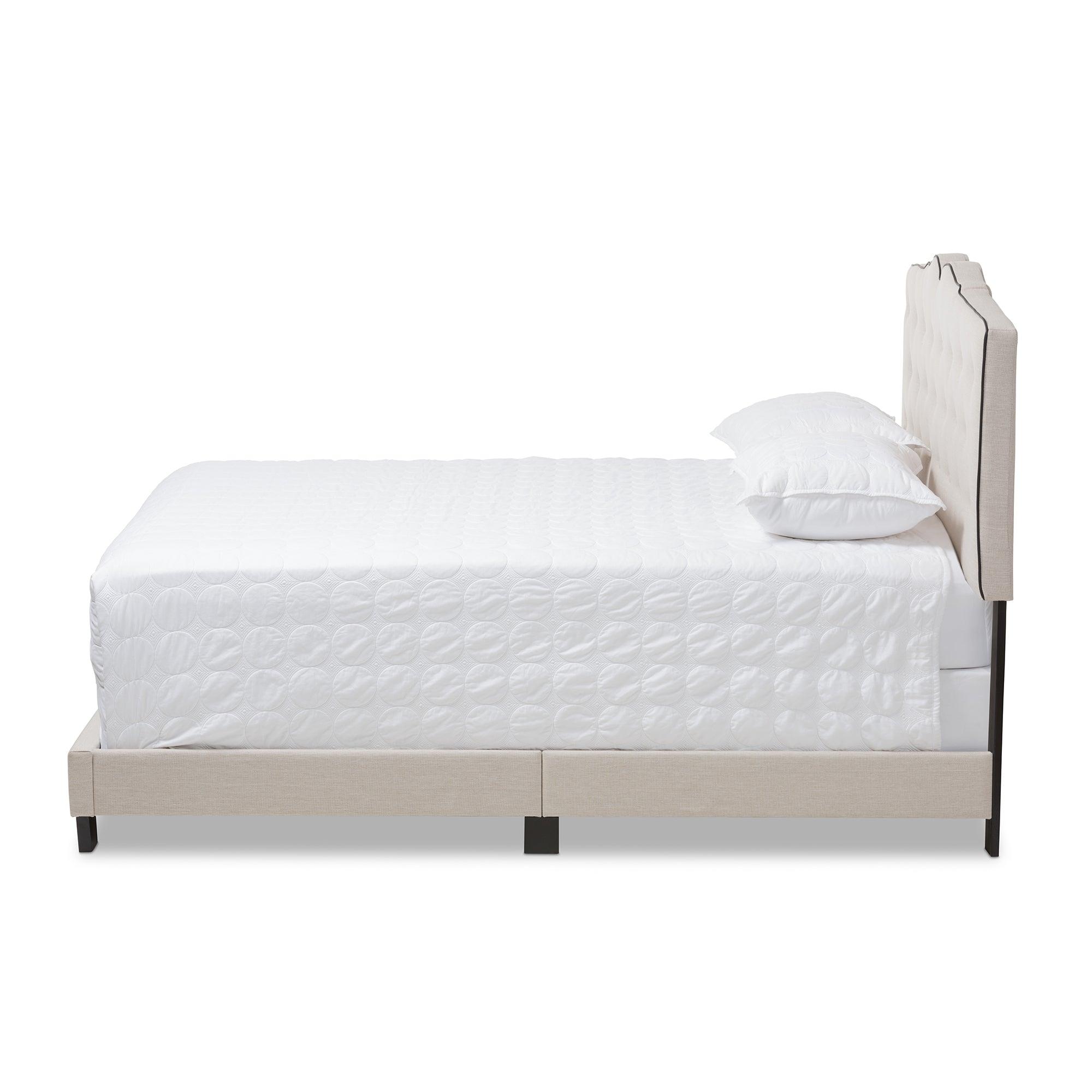 Vivienne Modern and Contemporary Light Fabric Upholstered Bed