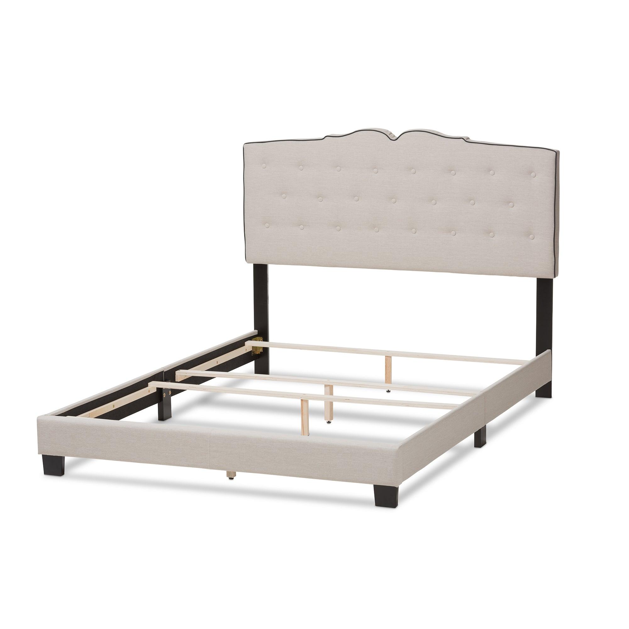 Vivienne Modern and Contemporary Light Fabric Upholstered Bed