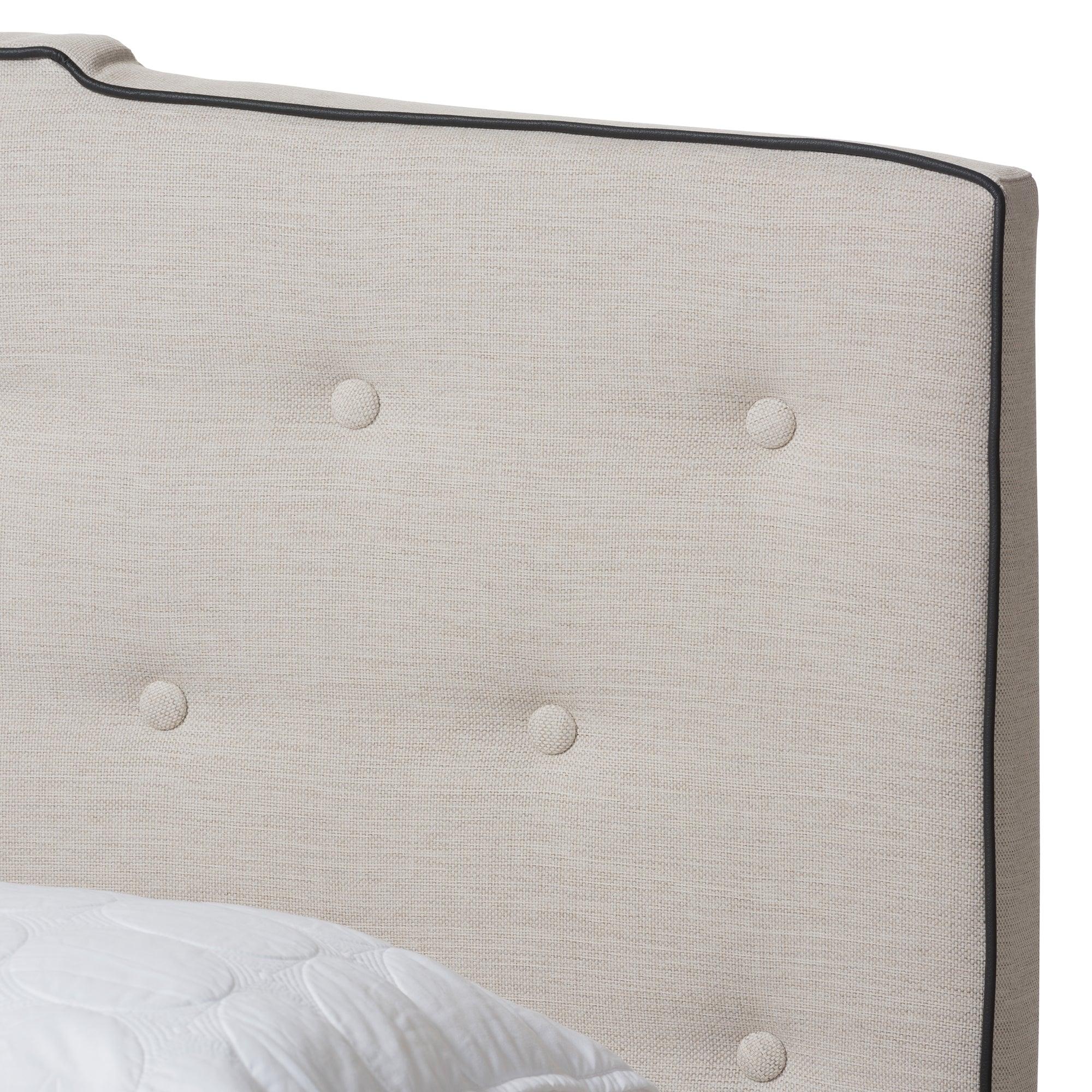 Vivienne Modern and Contemporary Light Fabric Upholstered Bed