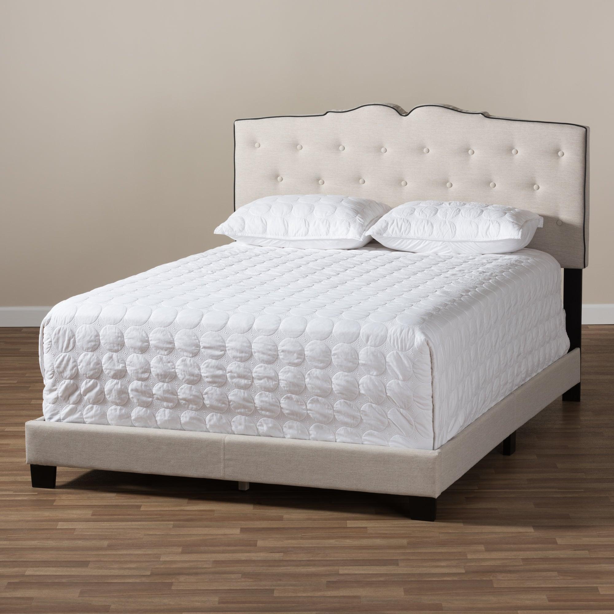 Vivienne Modern and Contemporary Light Fabric Upholstered Bed