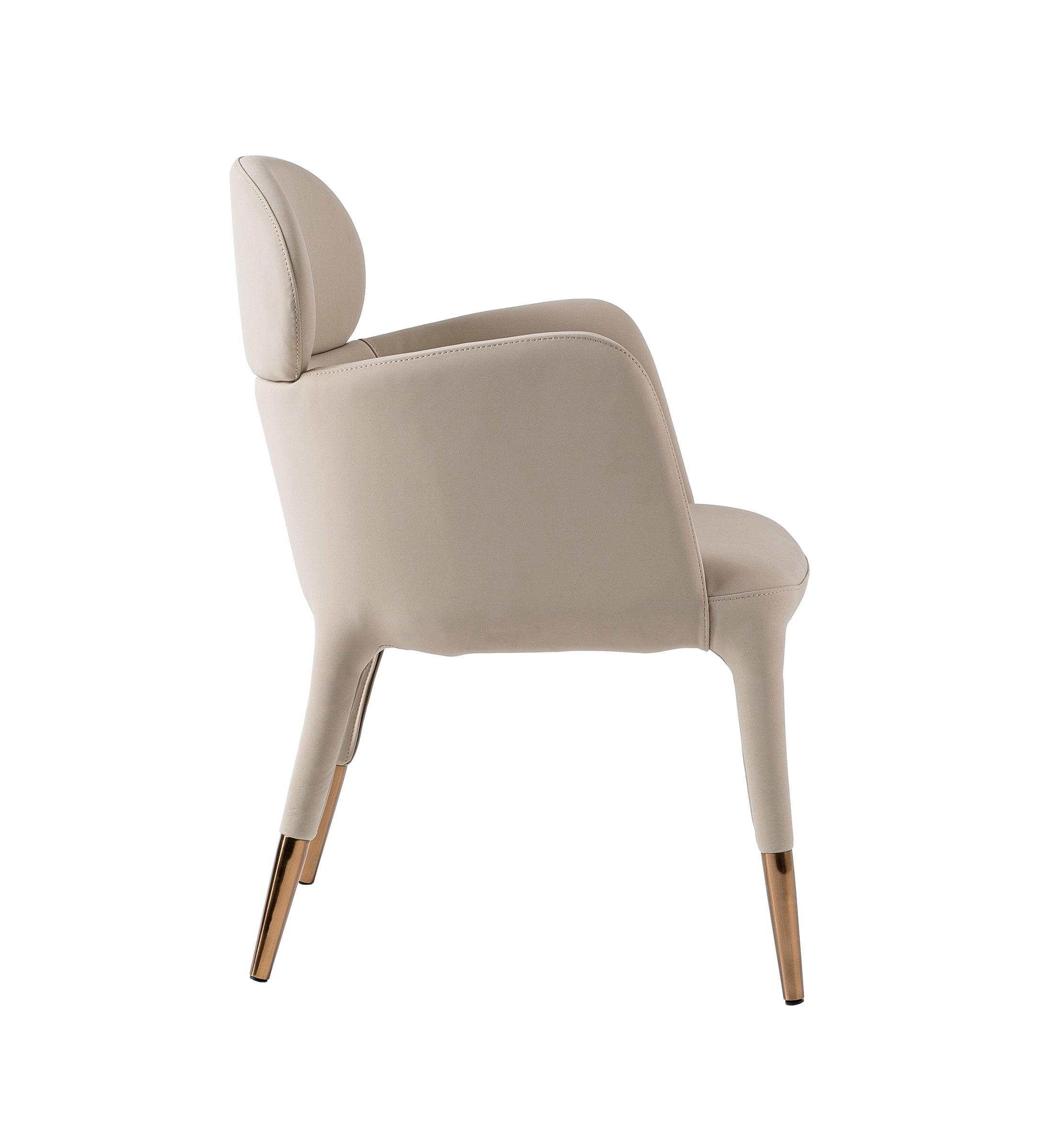 Modrest Shannon Modern Vegan Leather Rosegold Dining Chair