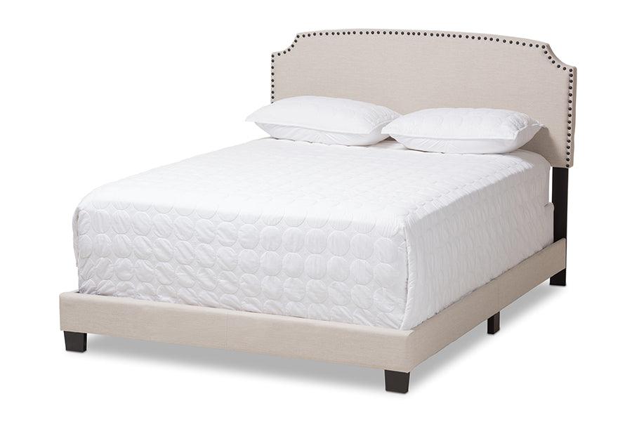 Odette Modern and Contemporary Light Fabric Upholstered Bed