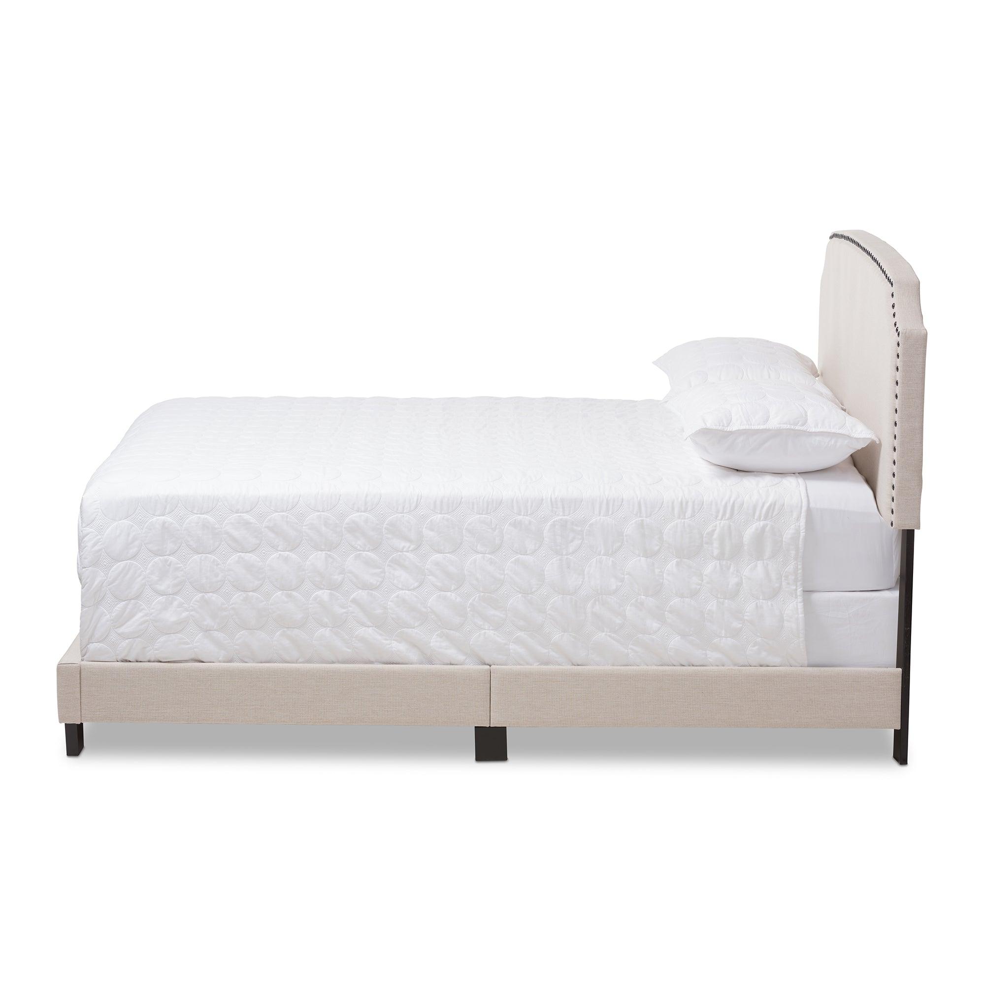 Odette Modern and Contemporary Light Fabric Upholstered Bed