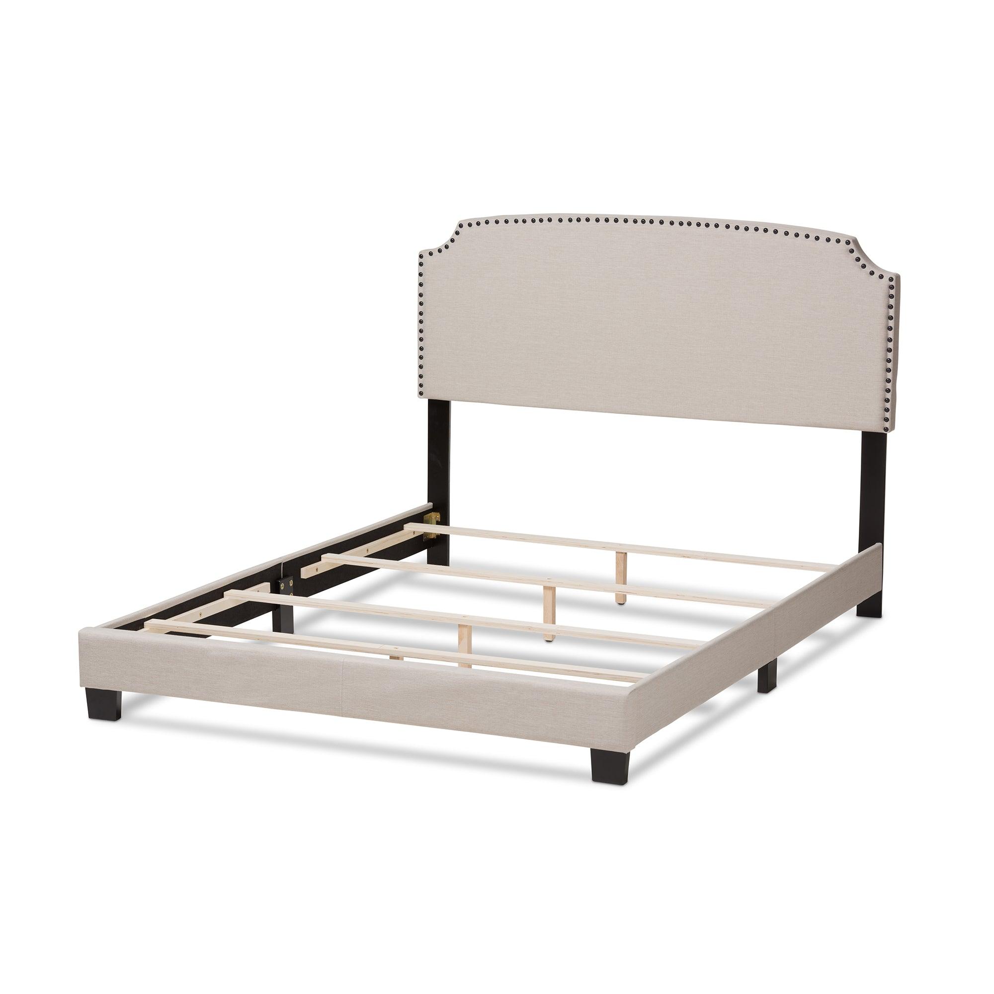 Odette Modern and Contemporary Light Fabric Upholstered Bed