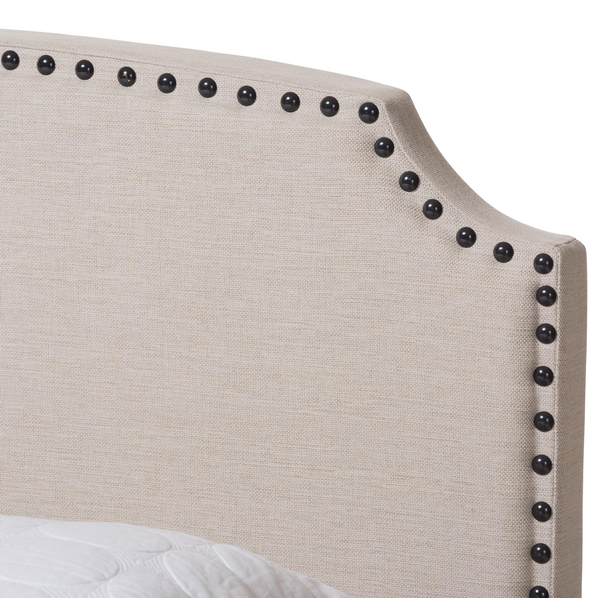 Odette Modern and Contemporary Light Fabric Upholstered Bed