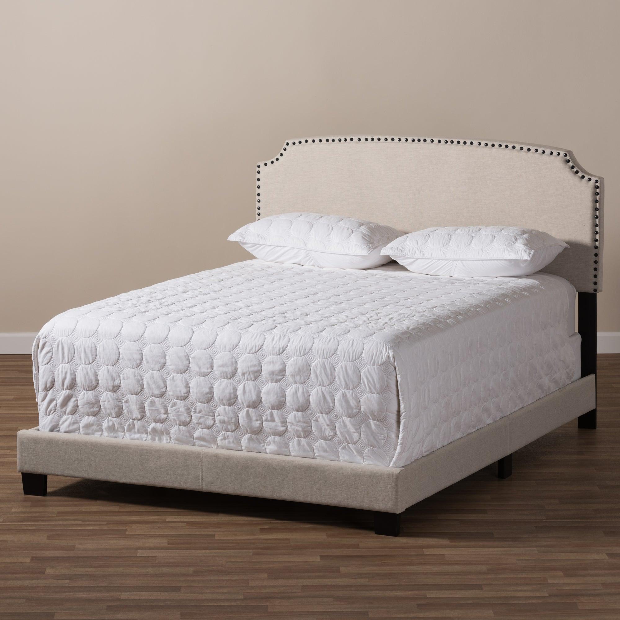 Odette Modern and Contemporary Light Fabric Upholstered Bed