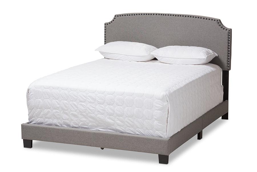 Odette Modern and Contemporary Light Fabric Upholstered Bed