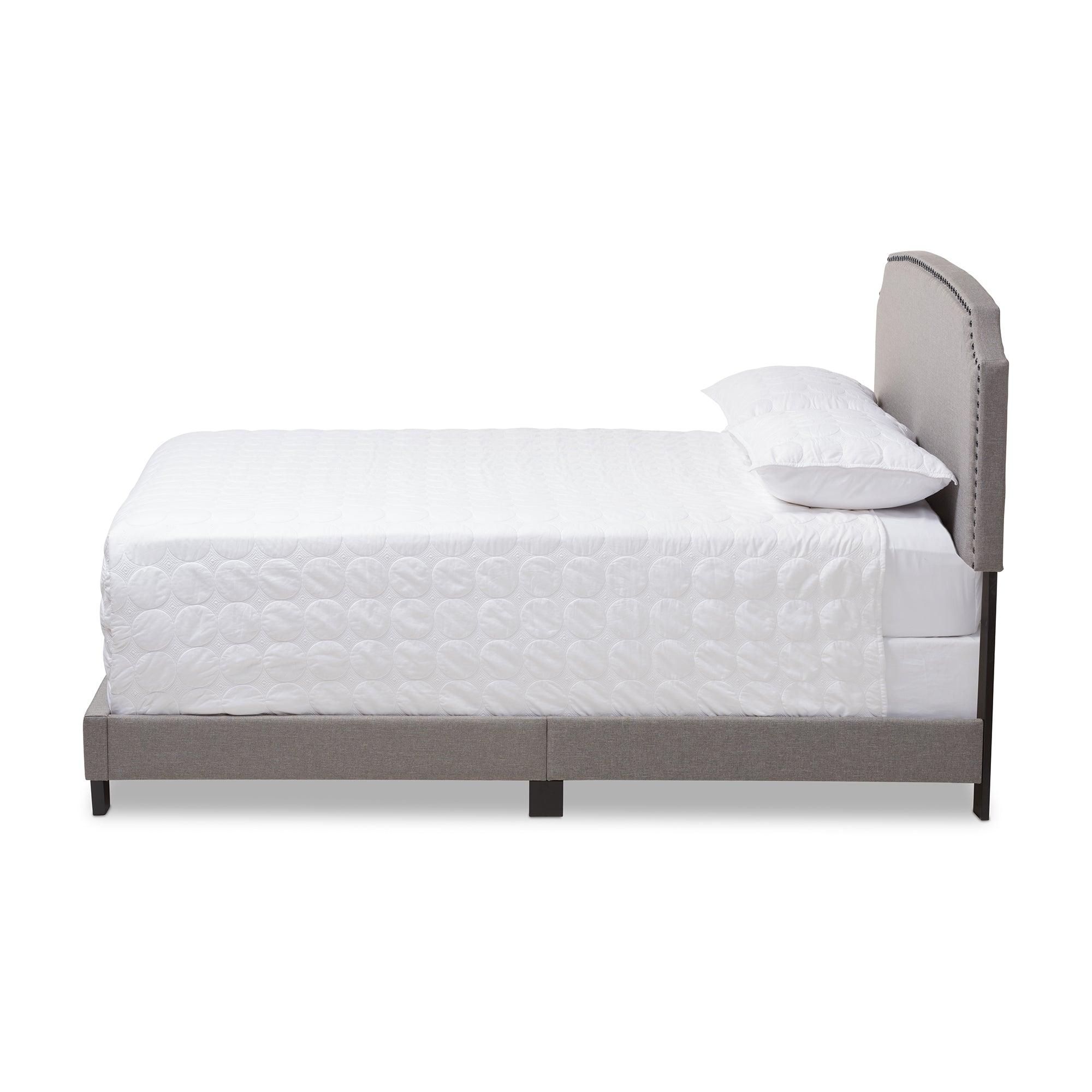 Odette Modern and Contemporary Light Fabric Upholstered Bed