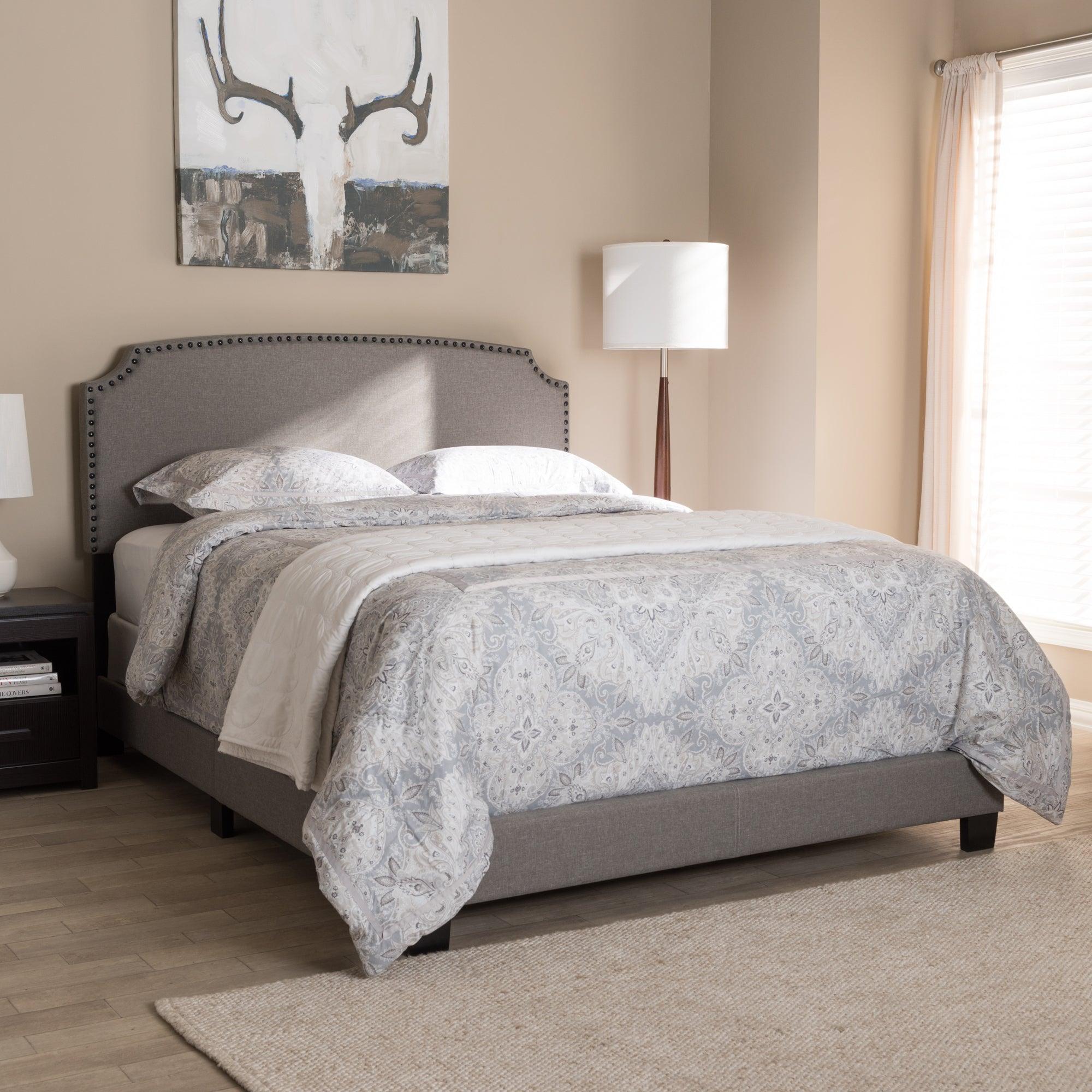 Odette Modern and Contemporary Light Fabric Upholstered Bed