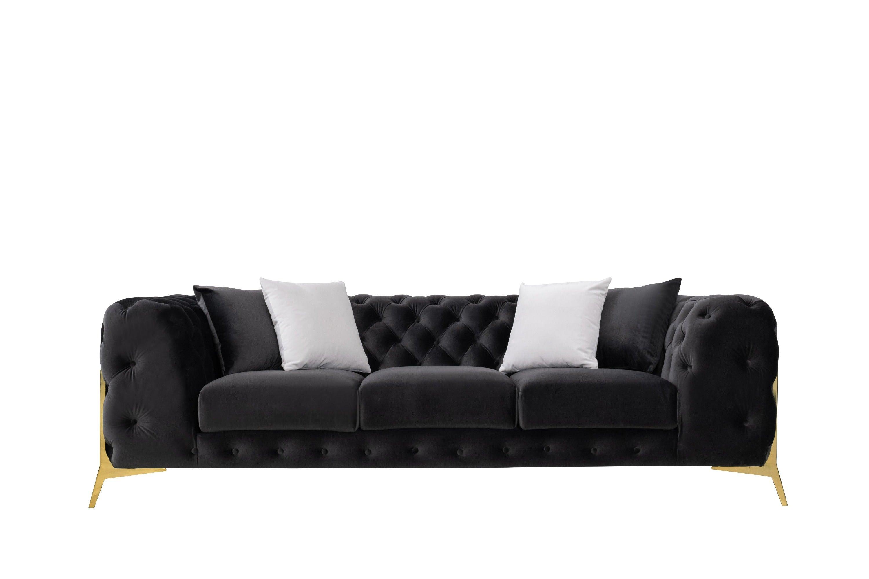 Divani Casa Clarice Transitional Velvet Sofa Set