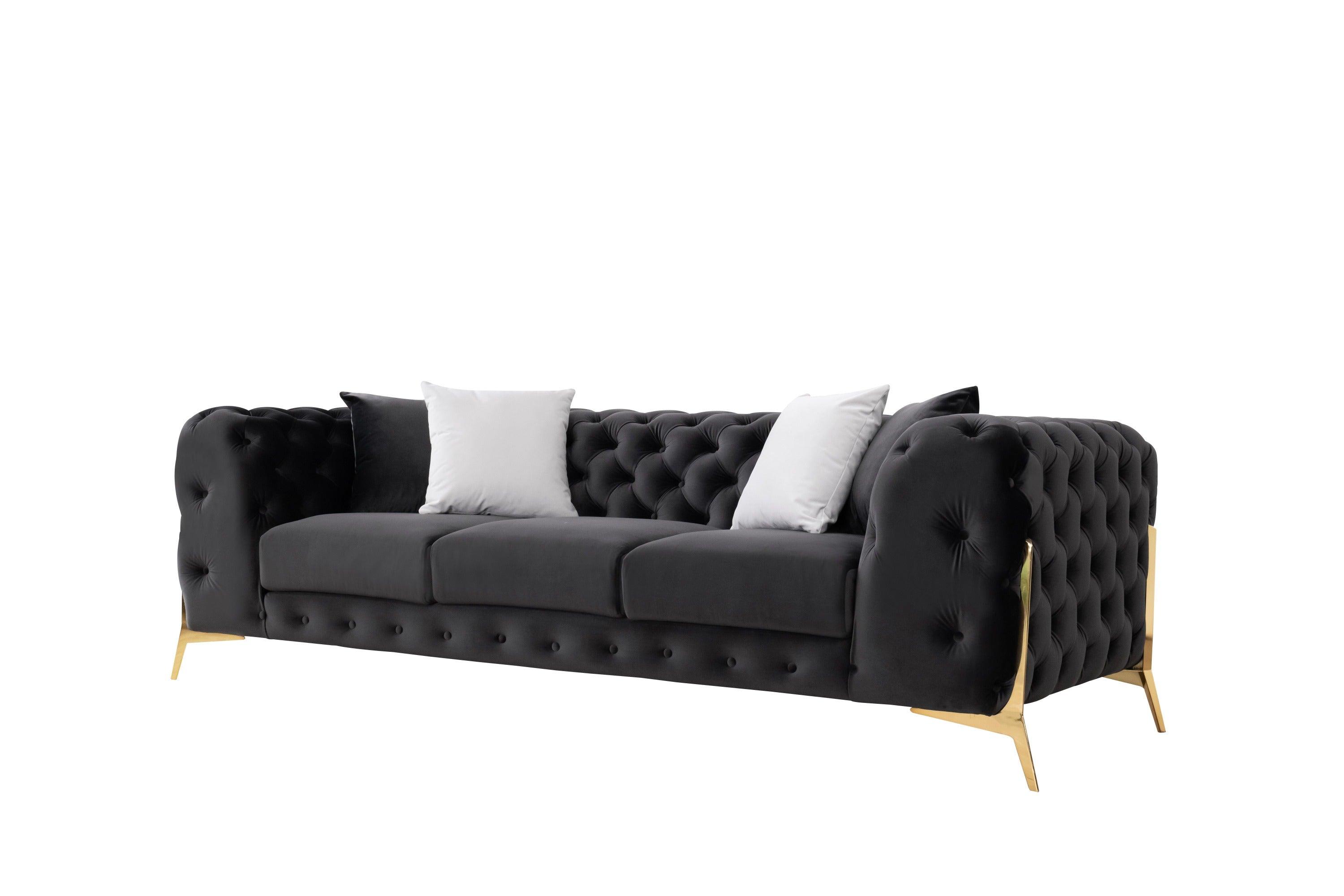 Divani Casa Clarice Transitional Velvet Sofa Set