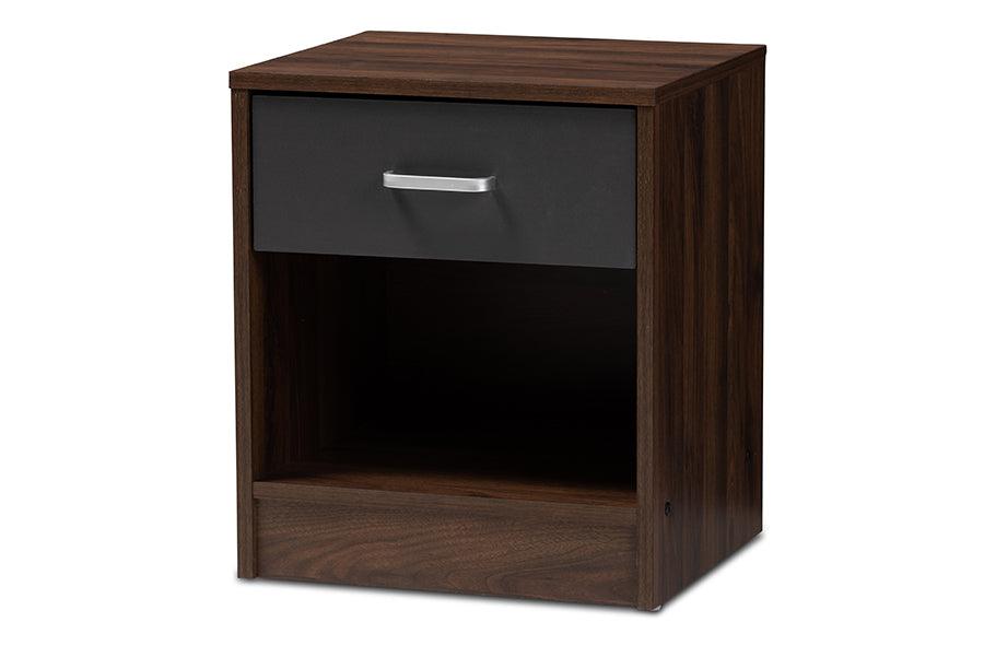 Hansel Modern and Contemporary 1-Drawer and Dark Finished Nightstand