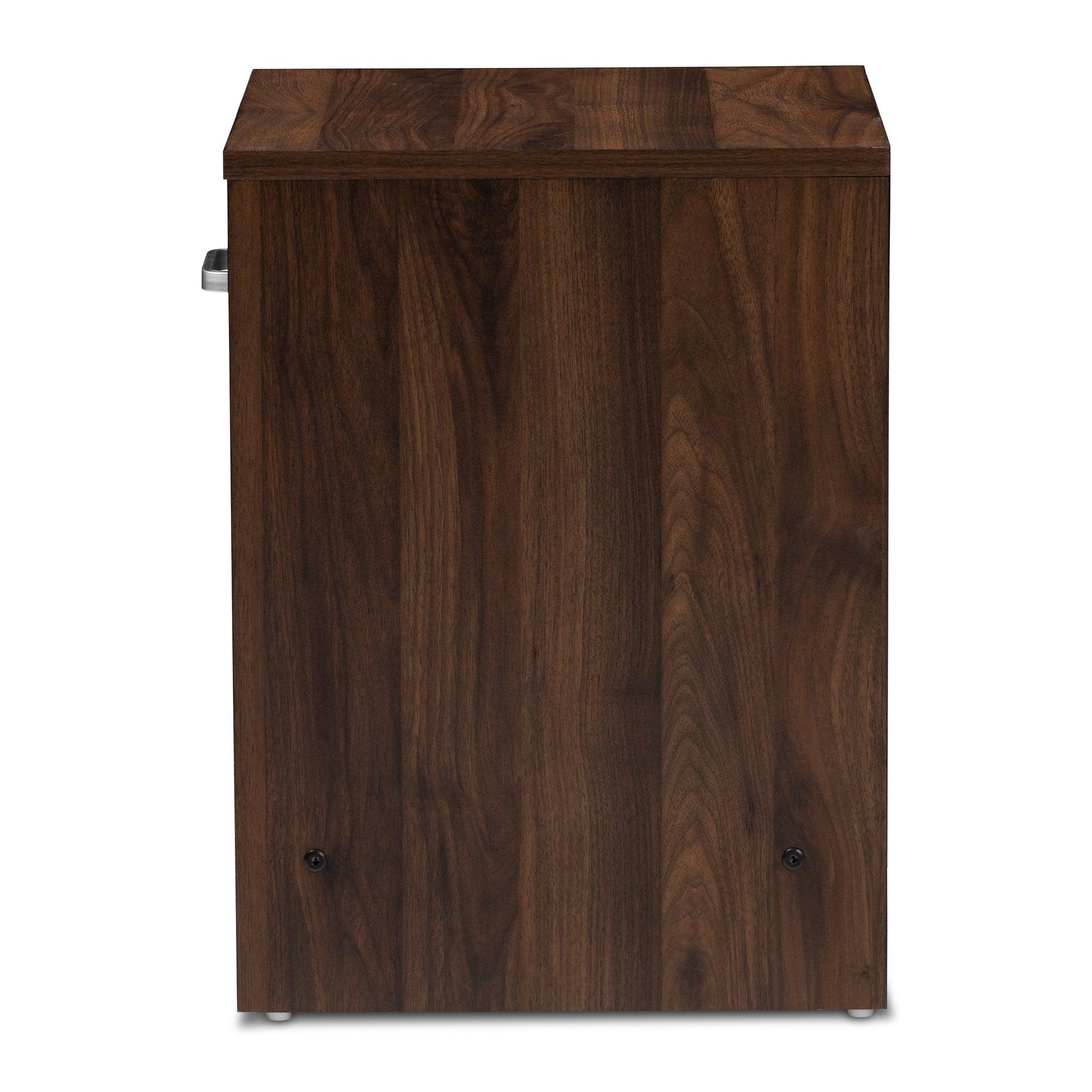 Hansel Modern and Contemporary 1-Drawer and Dark Finished Nightstand