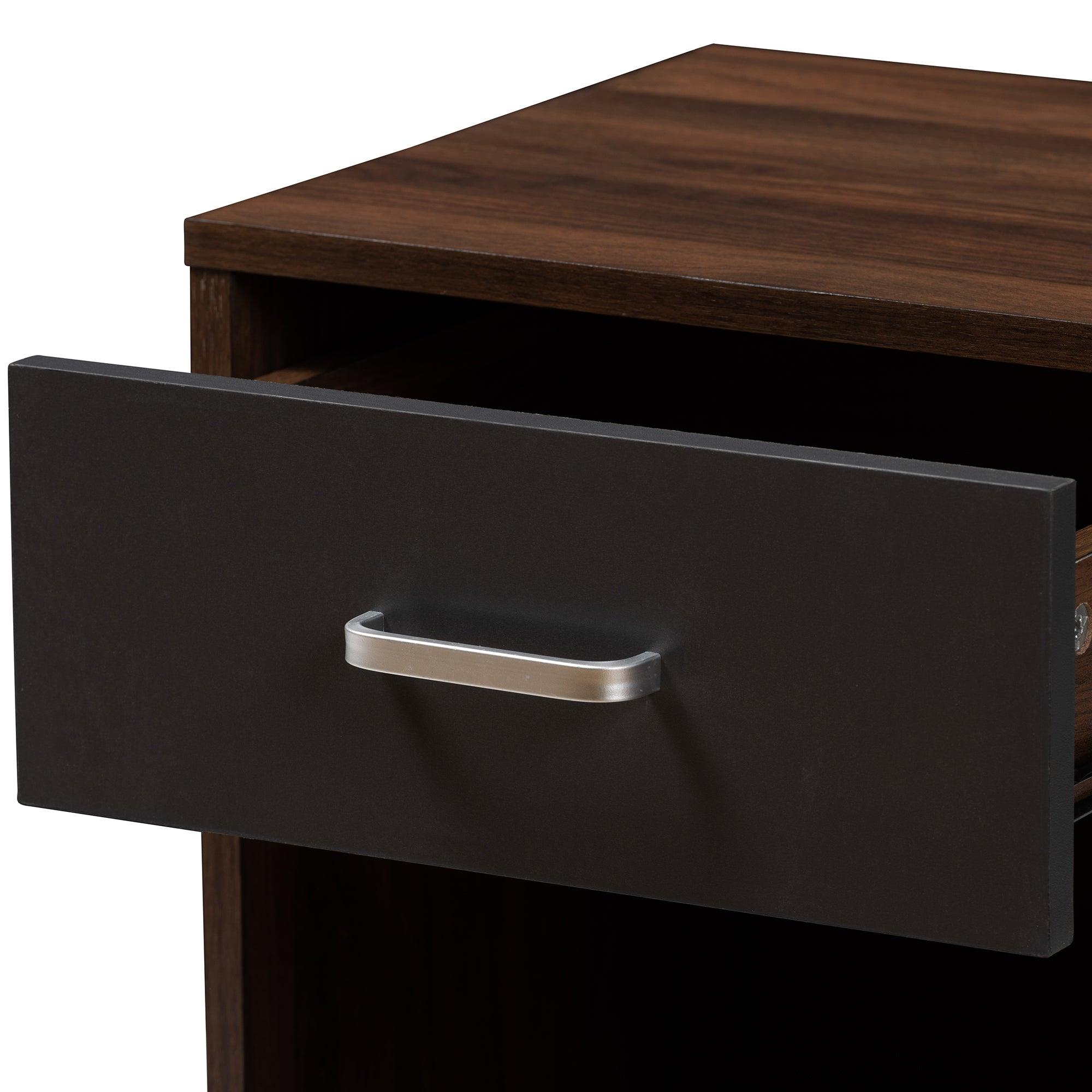 Hansel Modern and Contemporary 1-Drawer and Dark Finished Nightstand