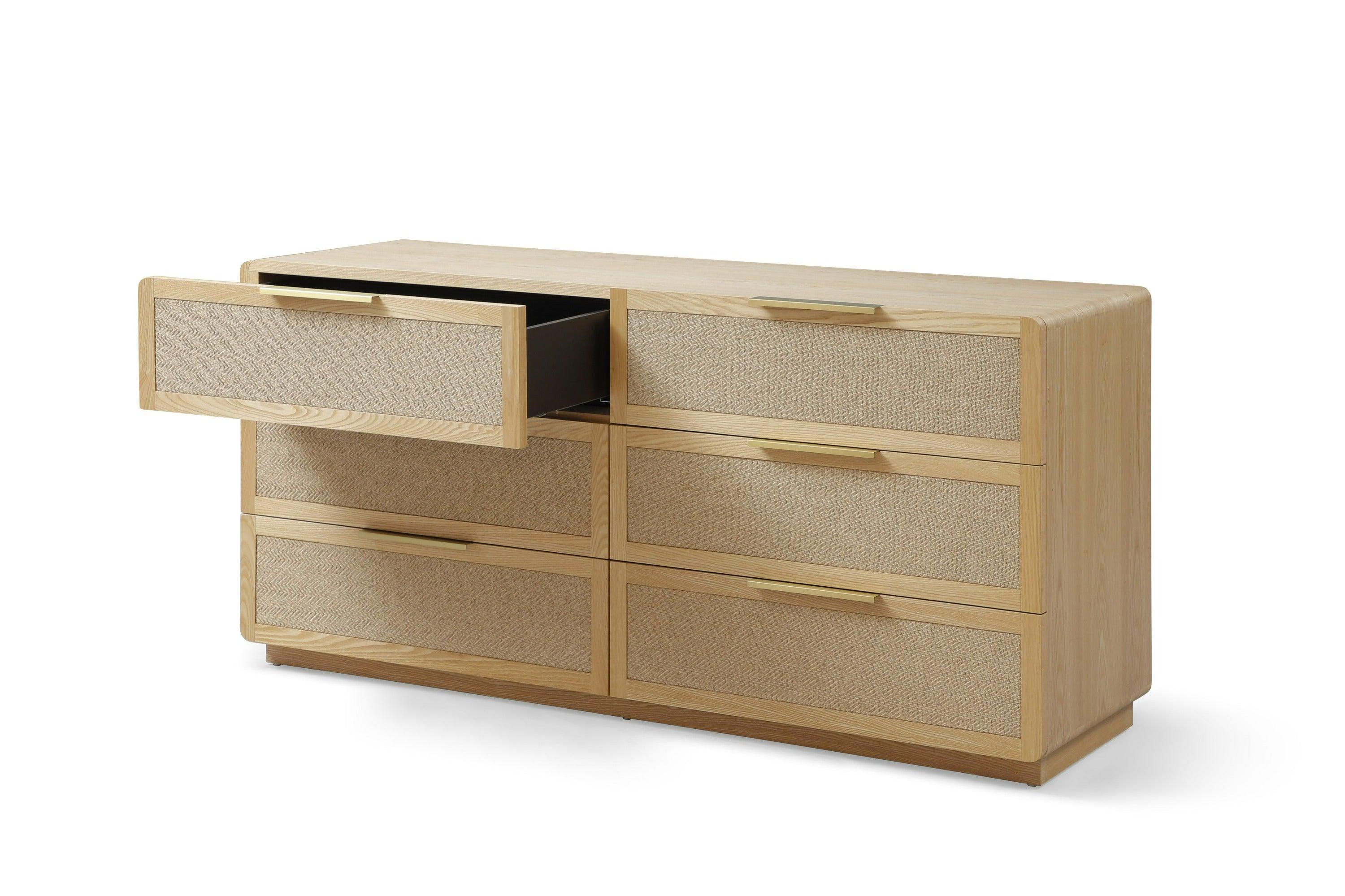 Modrest Gavin Modern Natural Ash Rattan Dresser