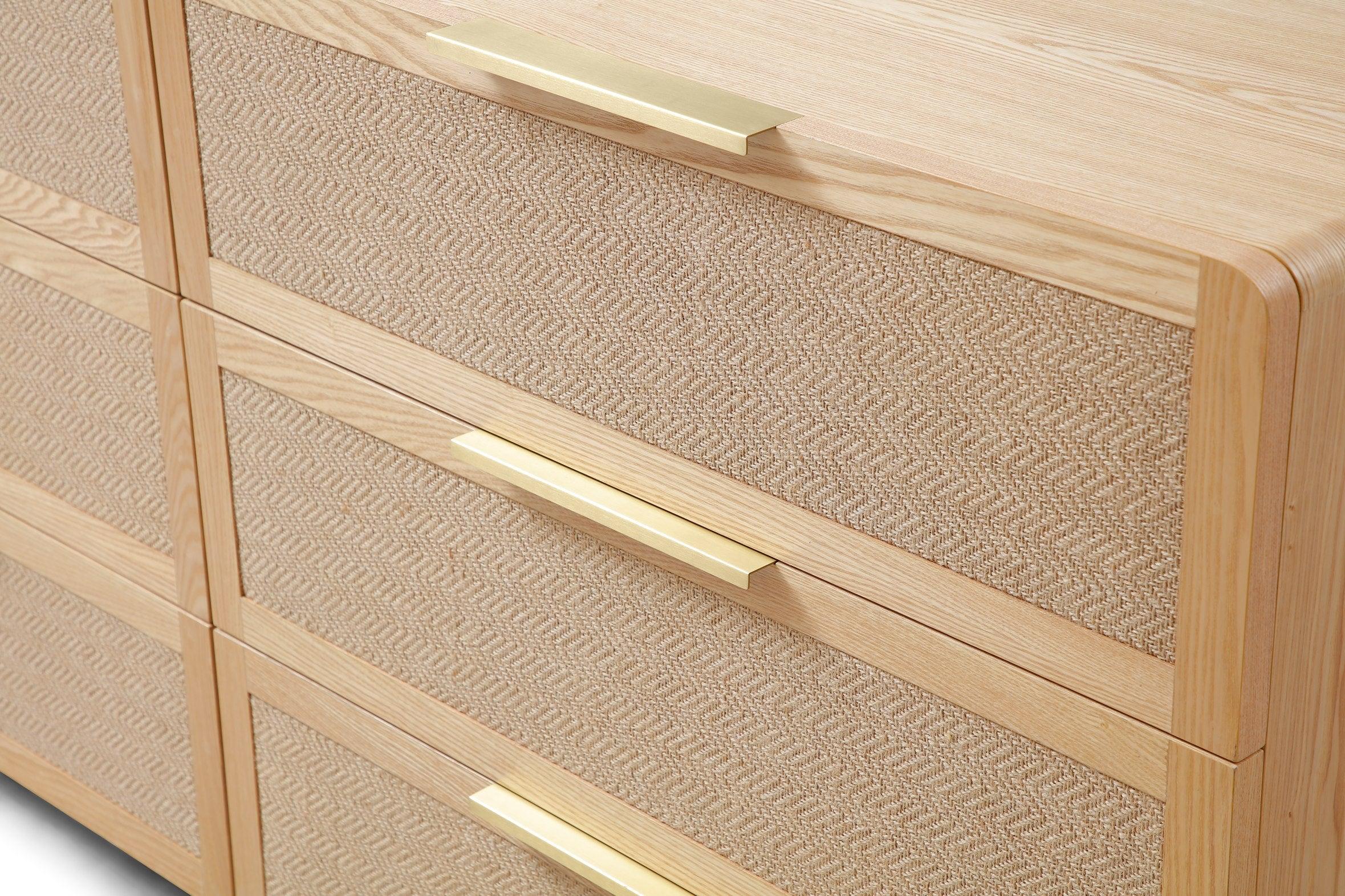 Modrest Gavin Modern Natural Ash Rattan Dresser