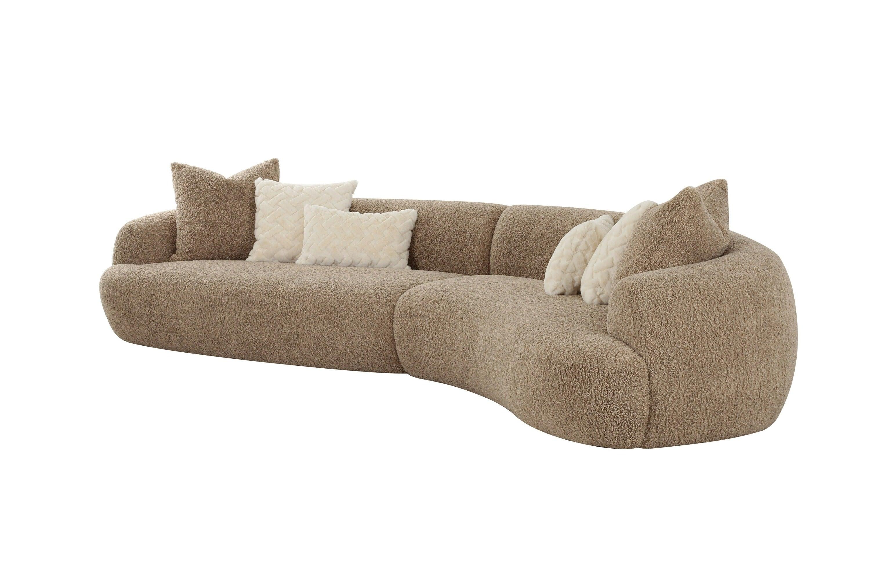 Divani Casa Trevor Modern Fabric Curved Sectional