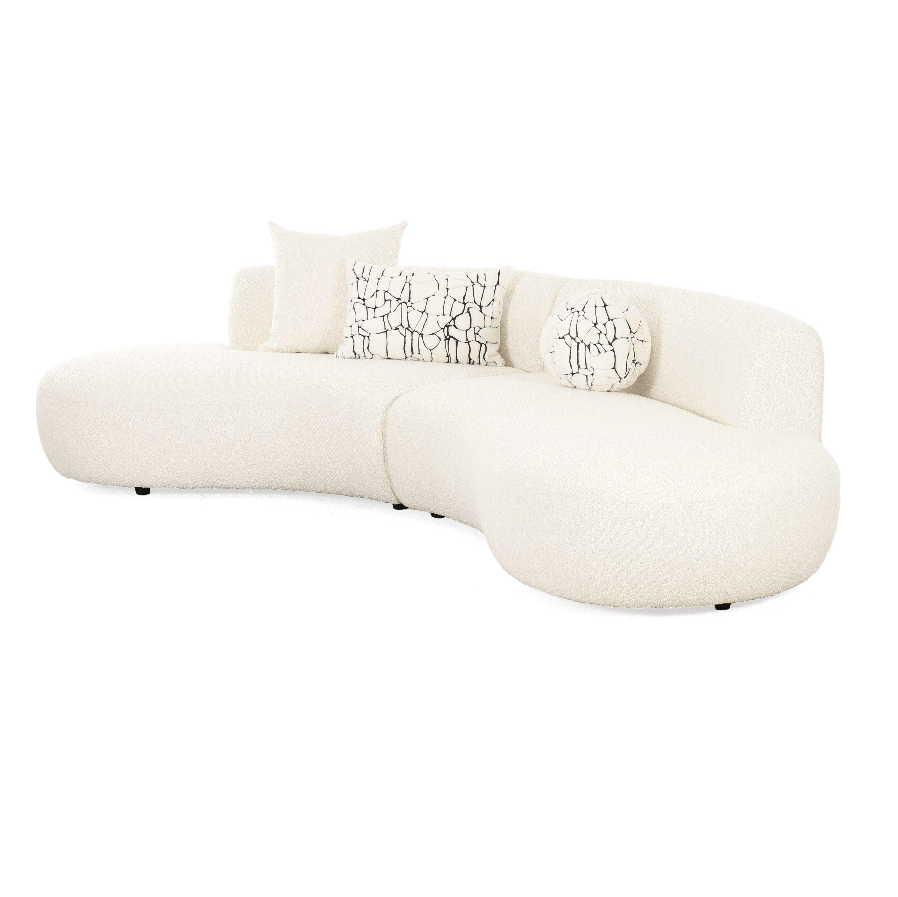 Divani Casa Weldon Modern Fabric Curved Sectional