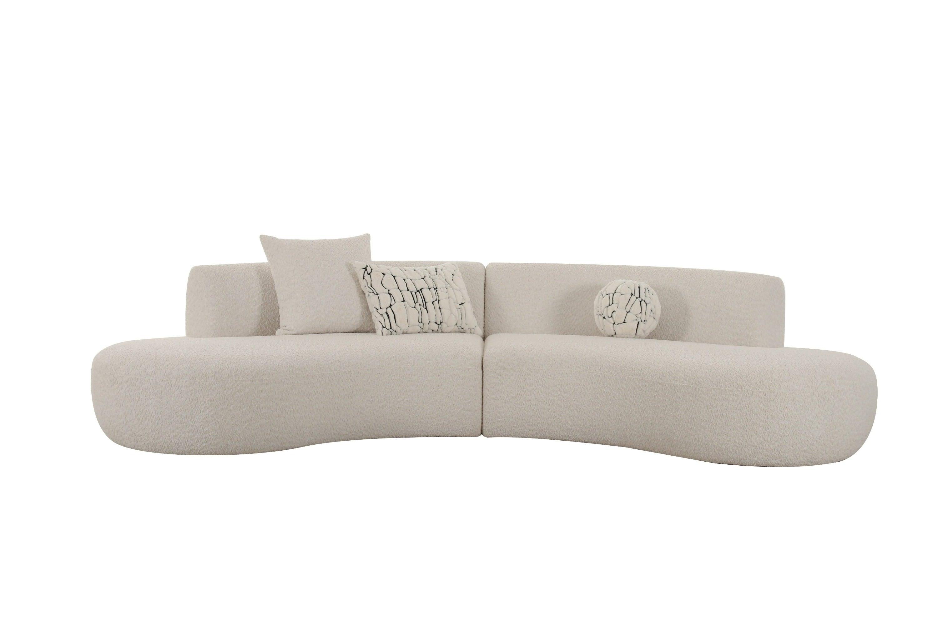 Divani Casa Weldon Modern Fabric Curved Sectional