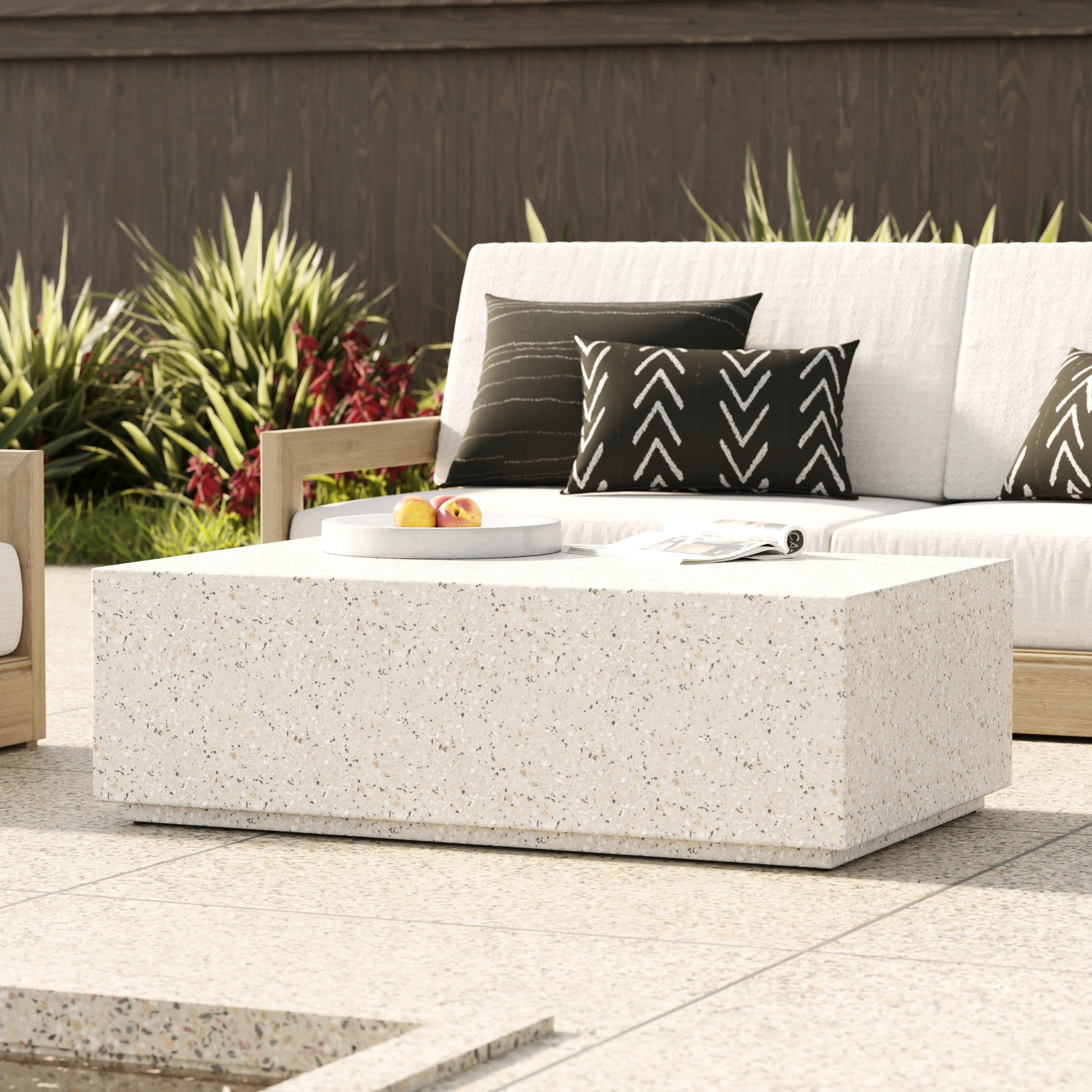 Modrest Fresno Modern Terrazzo Concrete Coffee Table