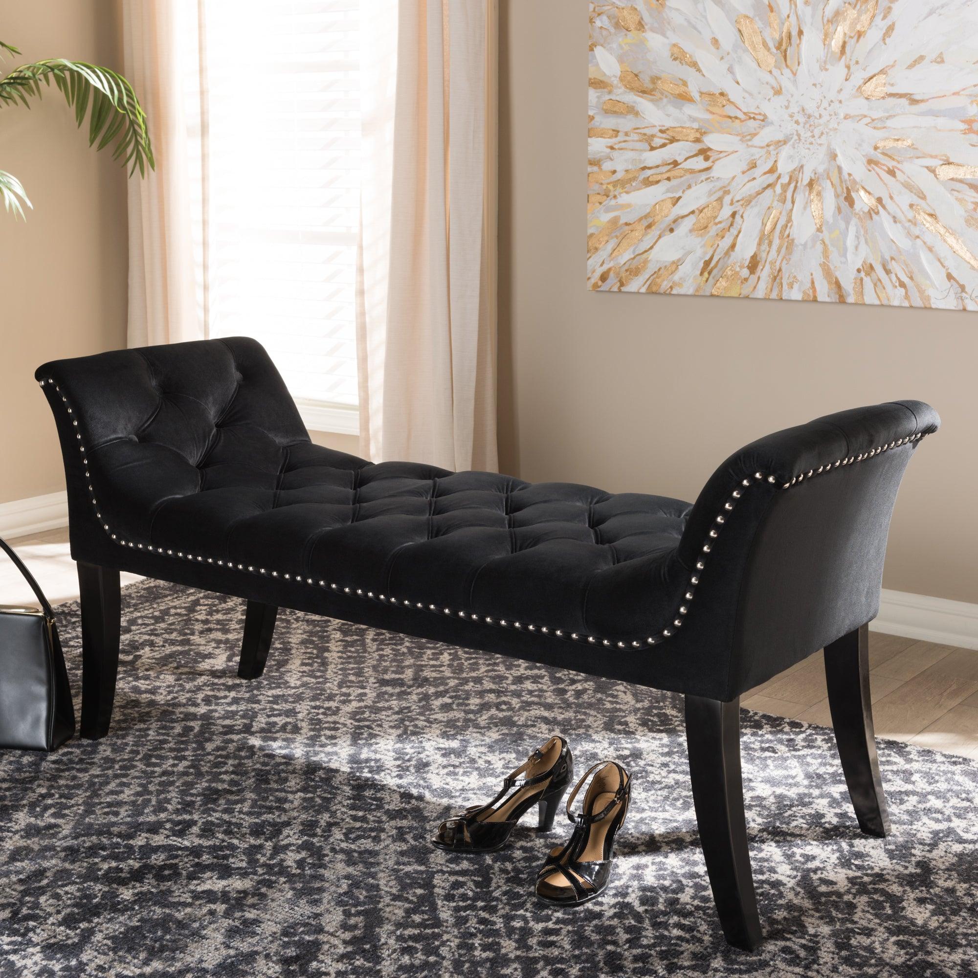 Chandelle Luxe and Contemporary Velvet Upholstered Bench