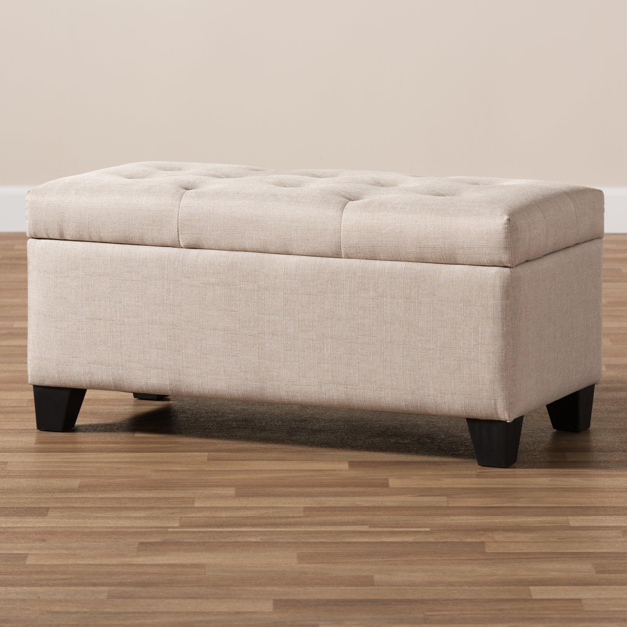 Michaela Modern and Contemporary Fabric Upholstered Storage Ottoman